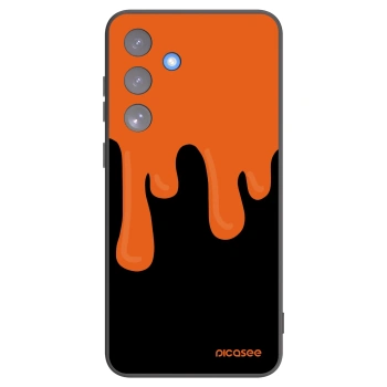 Picasee Samsung Galaxy S25 FE 5G Hülle - Schwarzes Silikon - Orange spooky