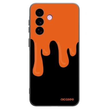 Picasee Samsung Galaxy A57 5G Hülle - Schwarzes Silikon - Orange spooky