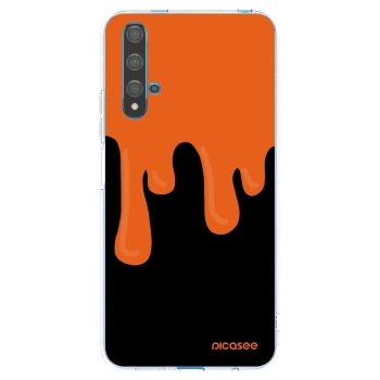 Picasee Huawei Nova 5T Hülle - Transparentes Silikon - Orange spooky