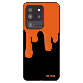Picasee Samsung Galaxy S20 Ultra 5G G988F Hülle - Schwarzes Silikon - Orange spooky