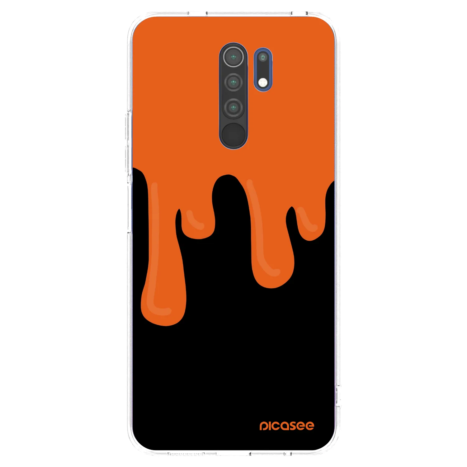 Picasee Xiaomi Redmi 9 Hülle - Transparentes Silikon - Orange spooky