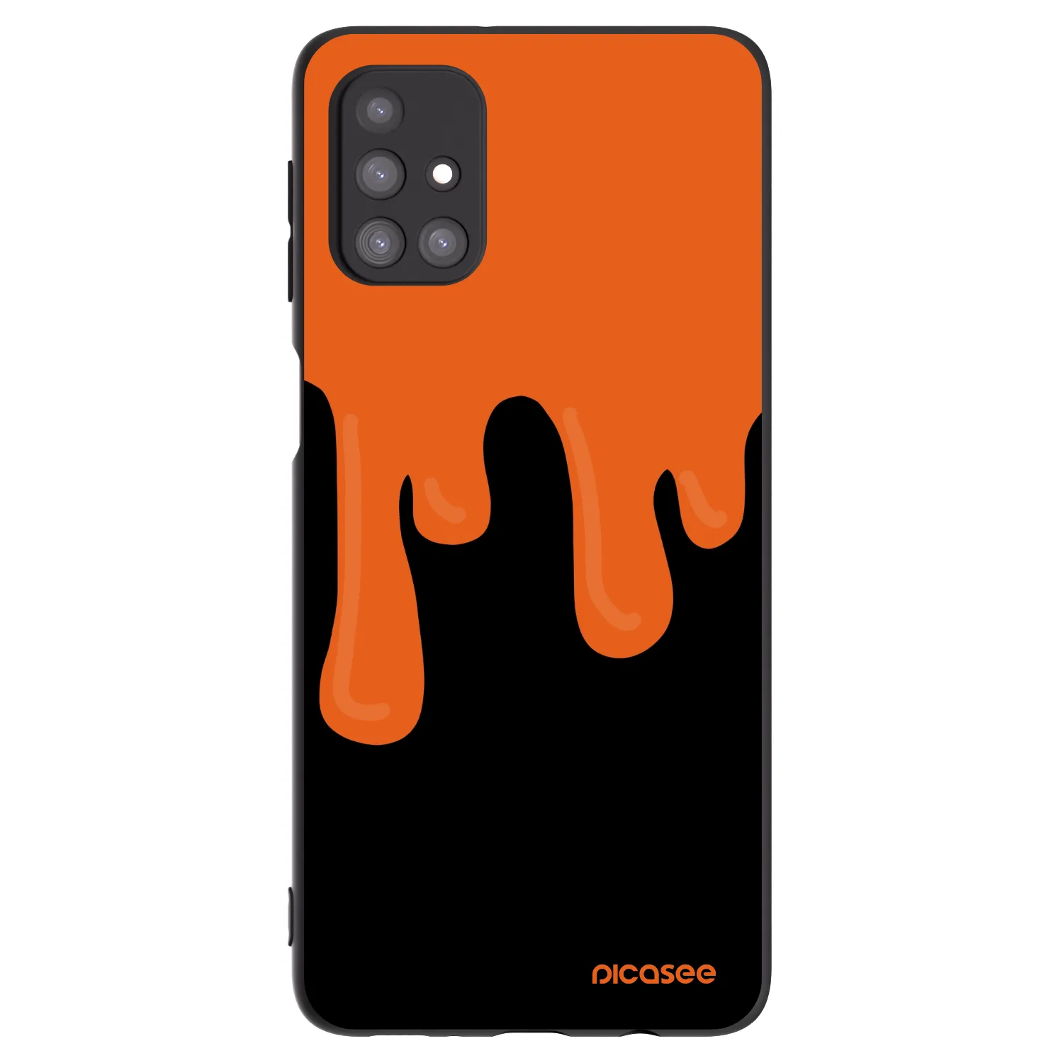Picasee Samsung Galaxy M31s Hülle - Schwarzes Silikon - Orange spooky