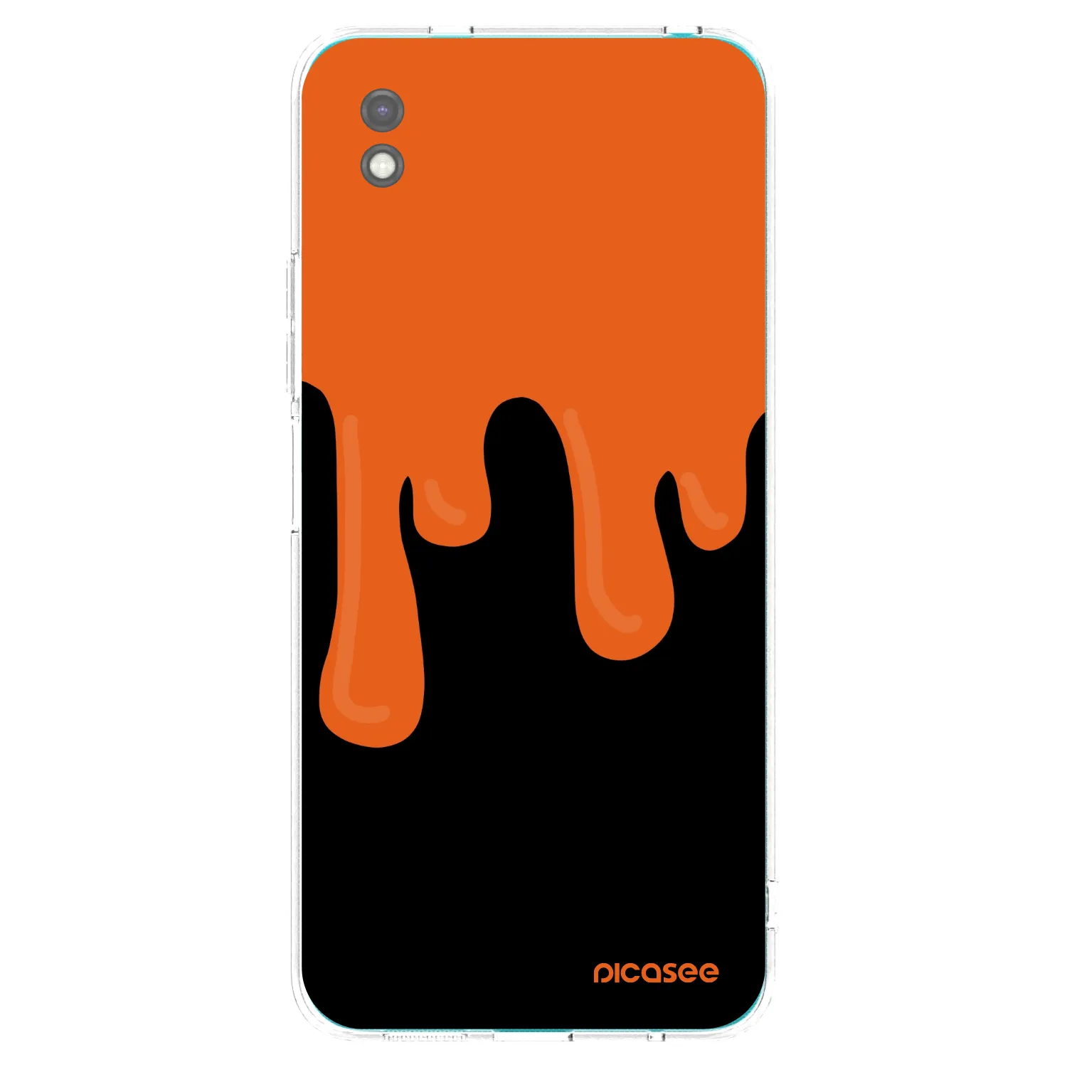 Picasee Xiaomi Redmi 9A Hülle - Schwarzes Silikon - Orange spooky