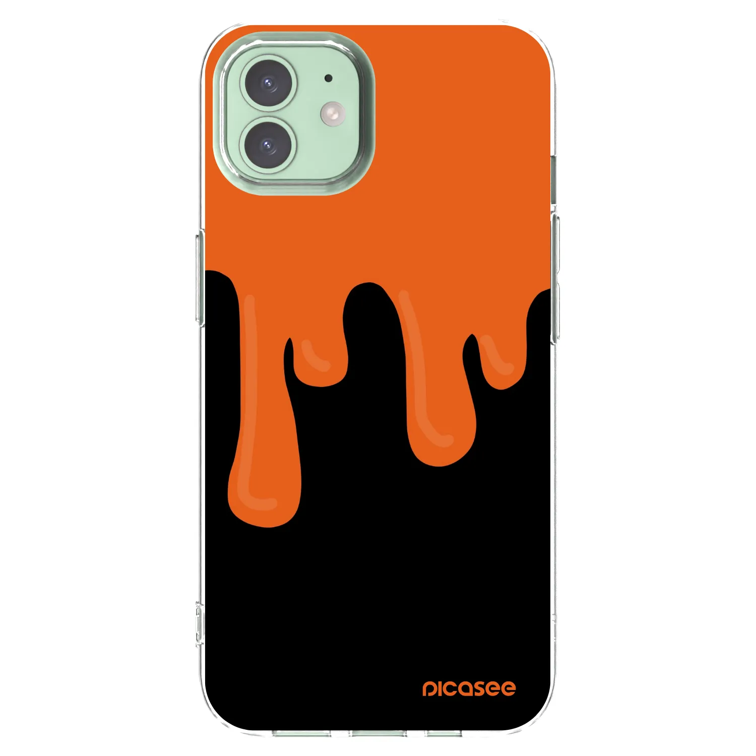 Picasee Apple iPhone 12 Hülle - Transparentes Silikon - Orange spooky