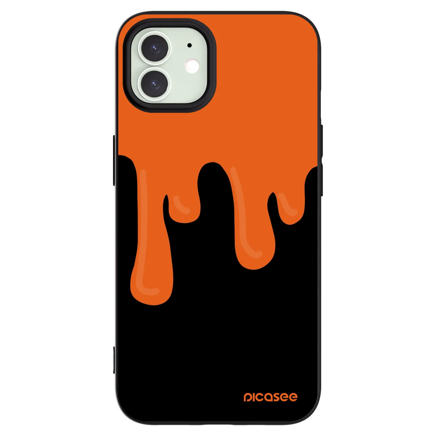 Picasee Apple iPhone 12 Pro Hülle - Schwarzes Silikon - Orange spooky