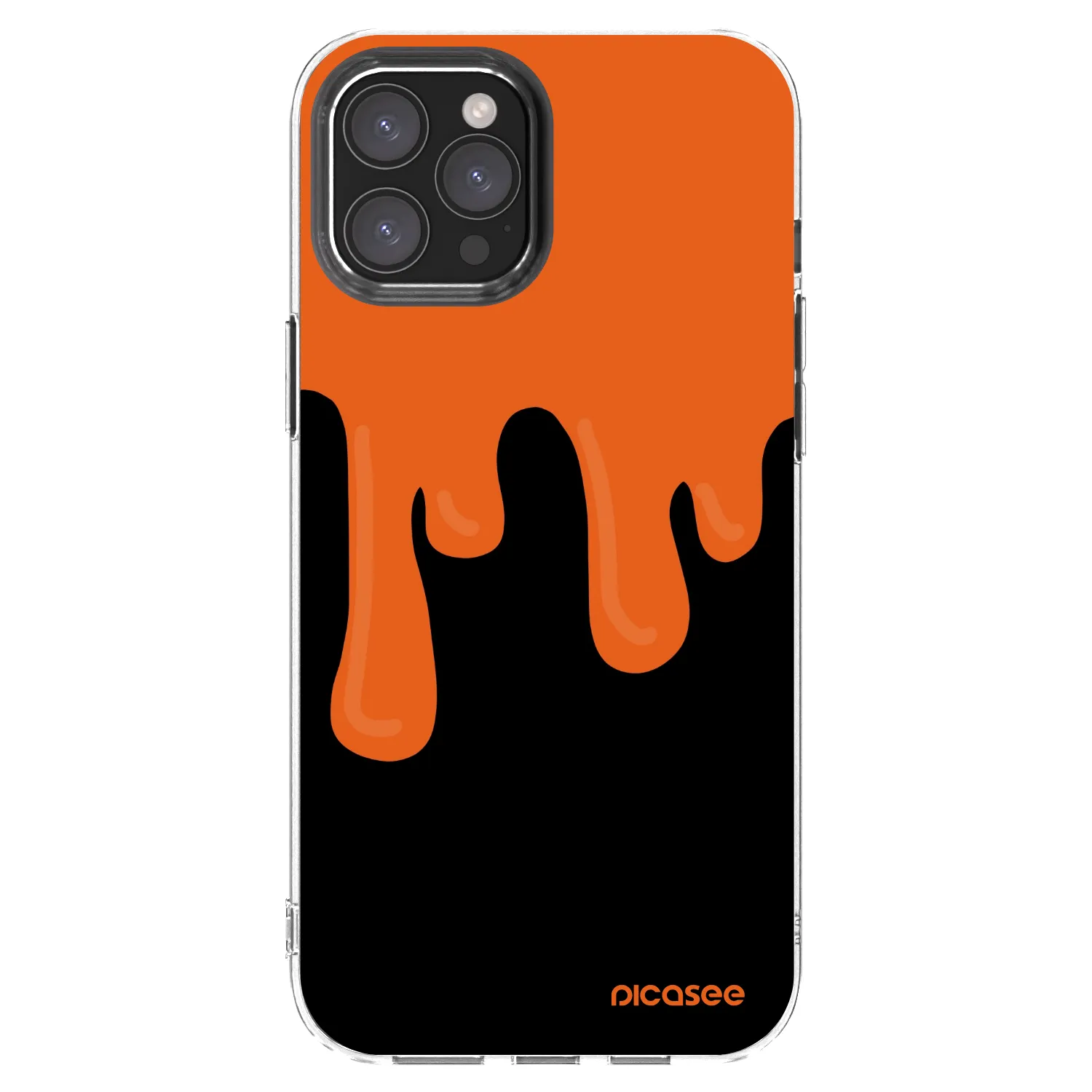 Picasee Apple iPhone 12 Pro Max Hülle - Transparentes Silikon - Orange spooky