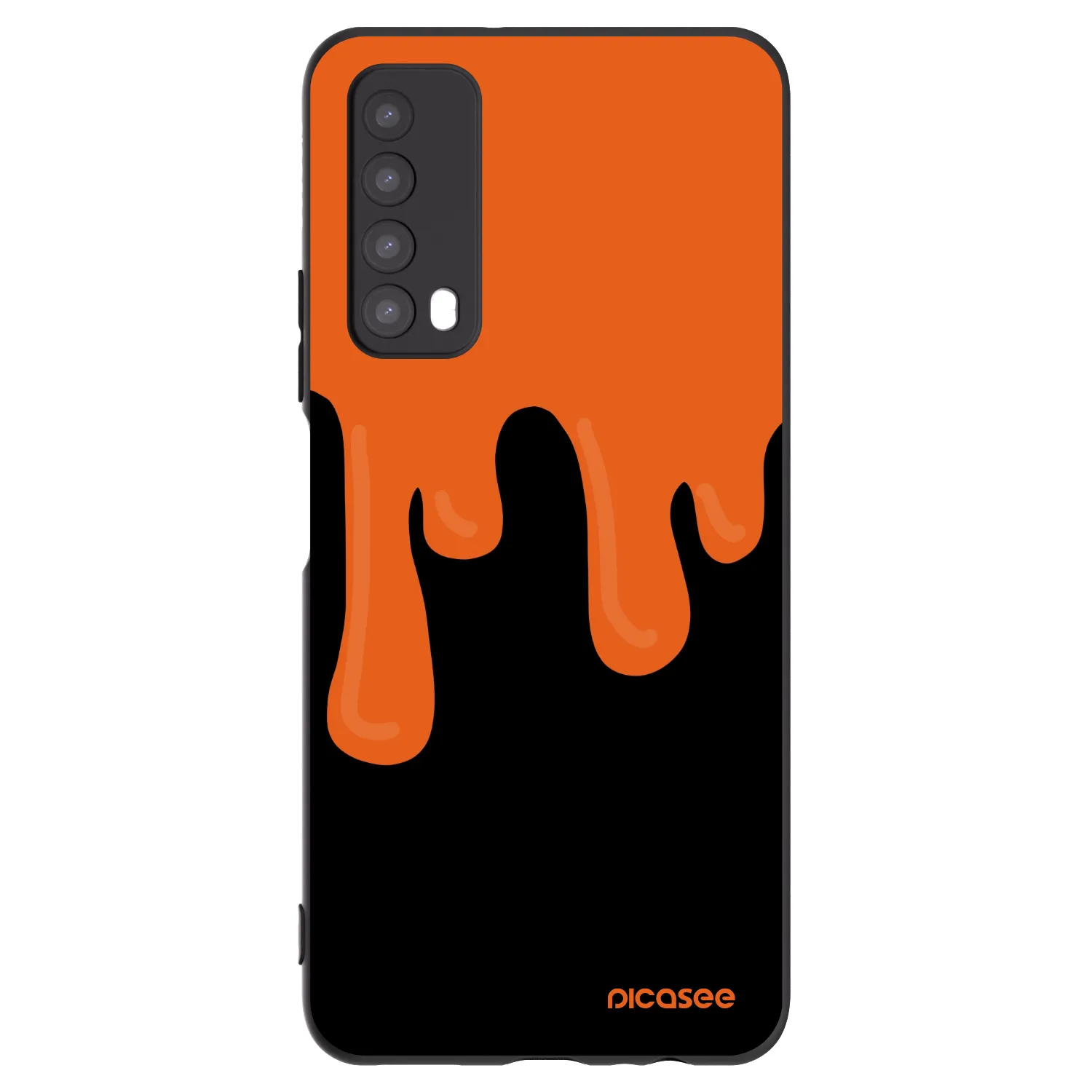 Picasee Huawei P Smart 2021 Hülle - Schwarzes Silikon - Orange spooky