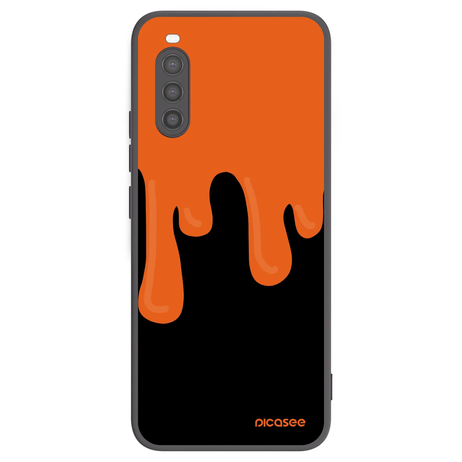 Picasee Sony Xperia 10 II Hülle - Schwarzes Silikon - Orange spooky
