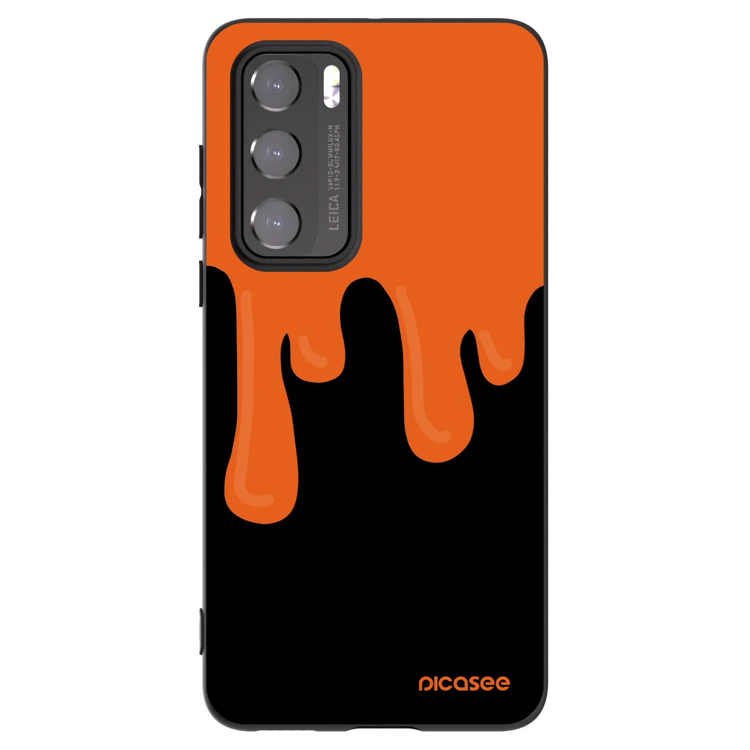 Picasee Huawei P40 Hülle - Schwarzes Silikon - Orange spooky
