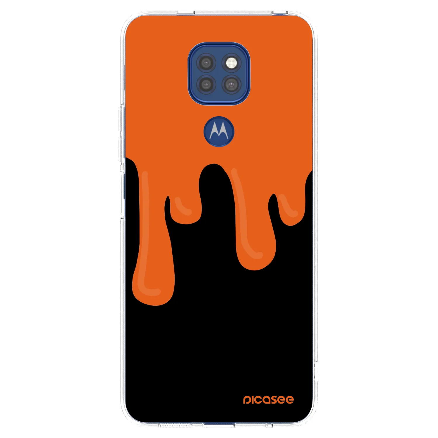 Picasee Motorola Moto G9 Play Hülle - Transparentes Silikon - Orange spooky