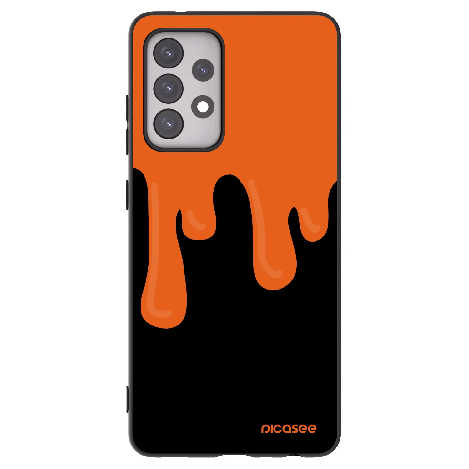 Picasee Samsung Galaxy A52 5G A525F Hülle - Schwarzes Silikon - Orange spooky