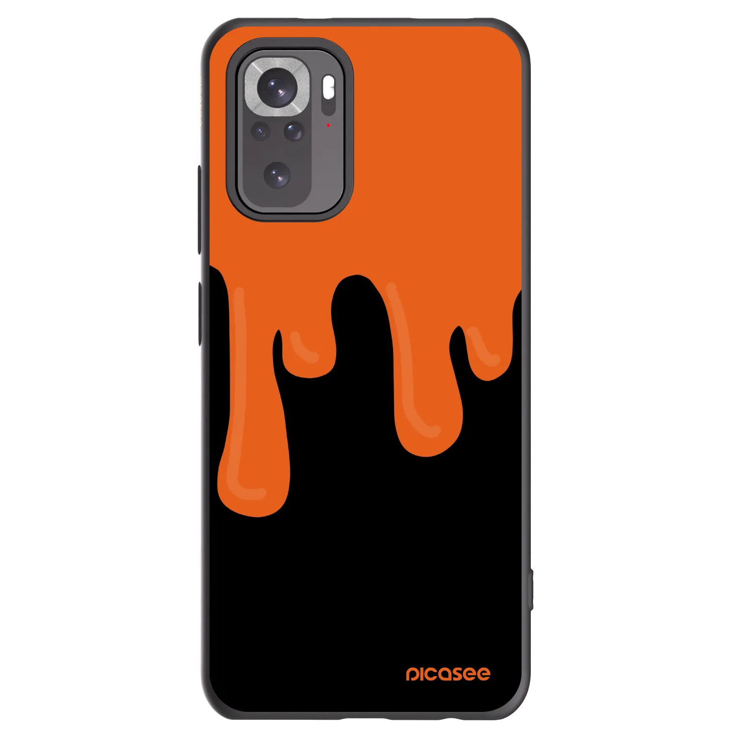 Picasee Xiaomi Redmi Note 10S Hülle - Schwarzes Silikon - Orange spooky
