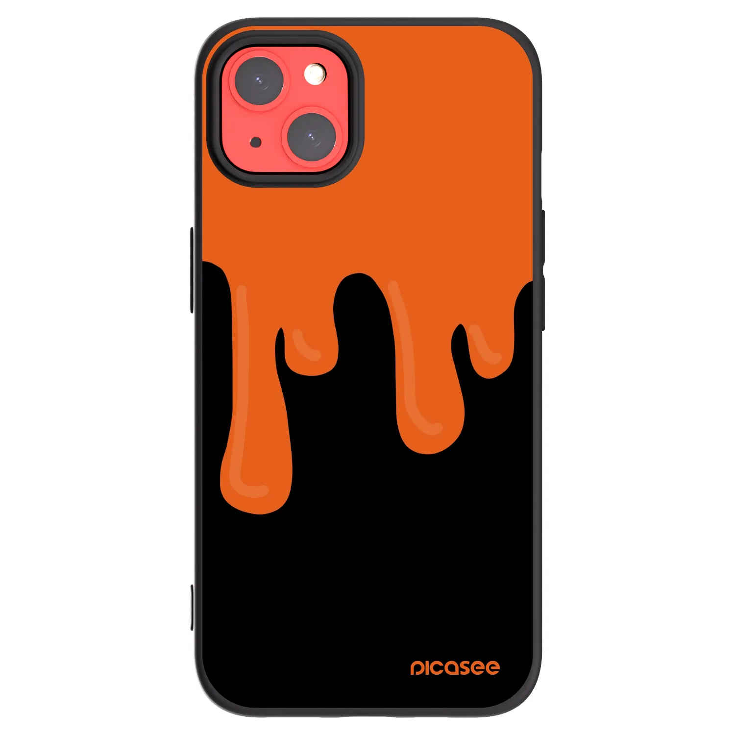 Picasee Apple iPhone 13 Hülle - Schwarzes Silikon - Orange spooky