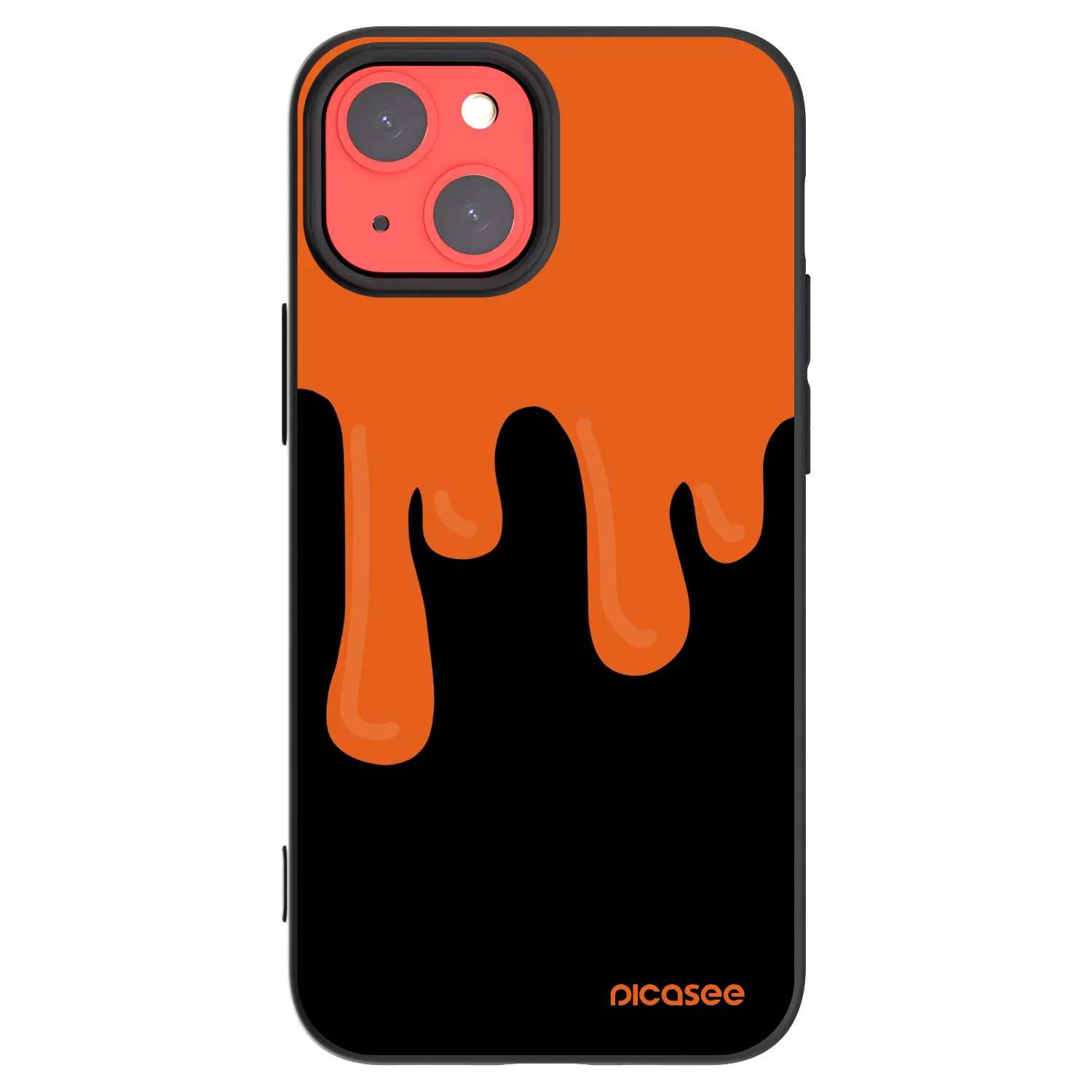 Picasee Apple iPhone 13 mini Hülle - Schwarzes Silikon - Orange spooky