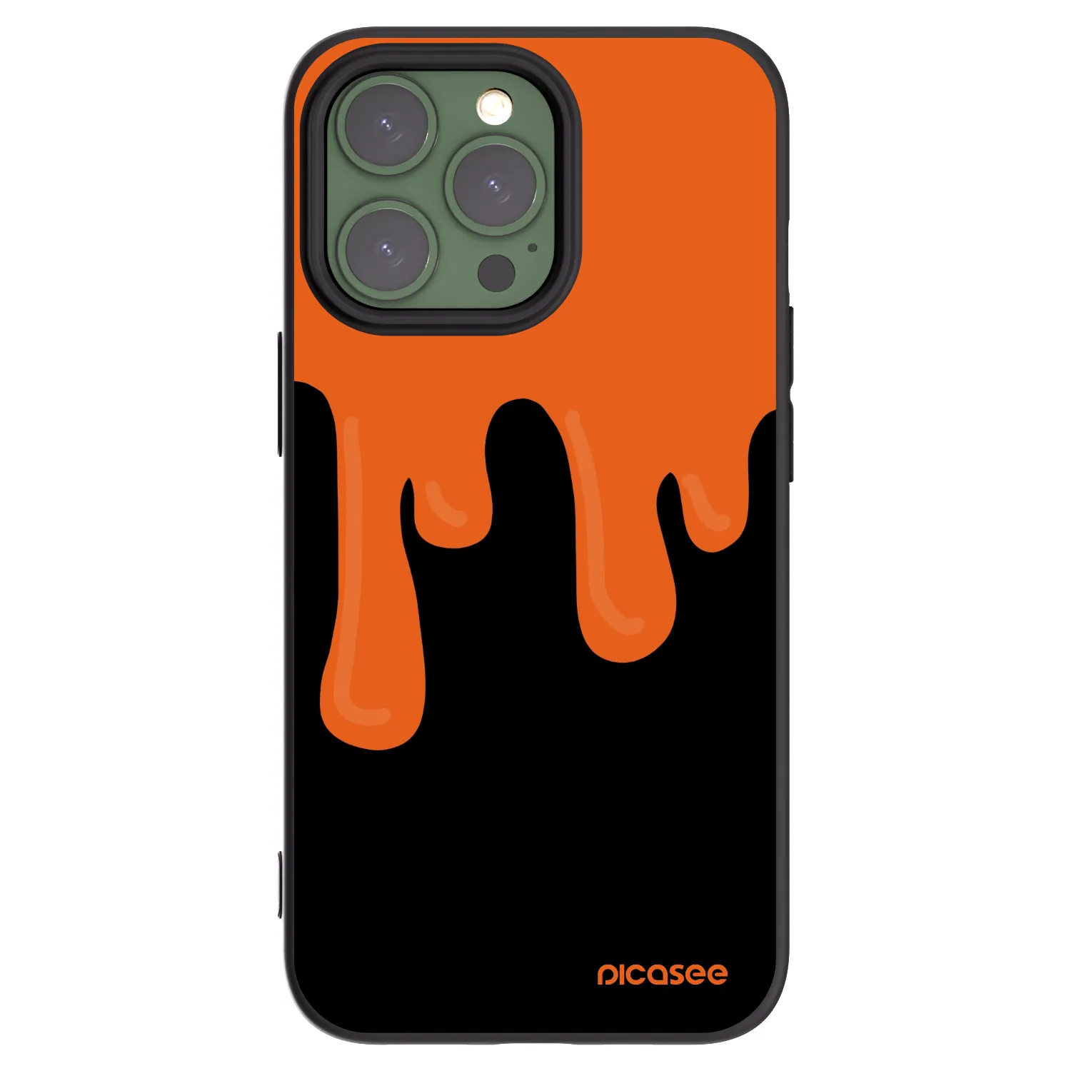 Picasee Apple iPhone 13 Pro Hülle - Schwarzes Silikon - Orange spooky