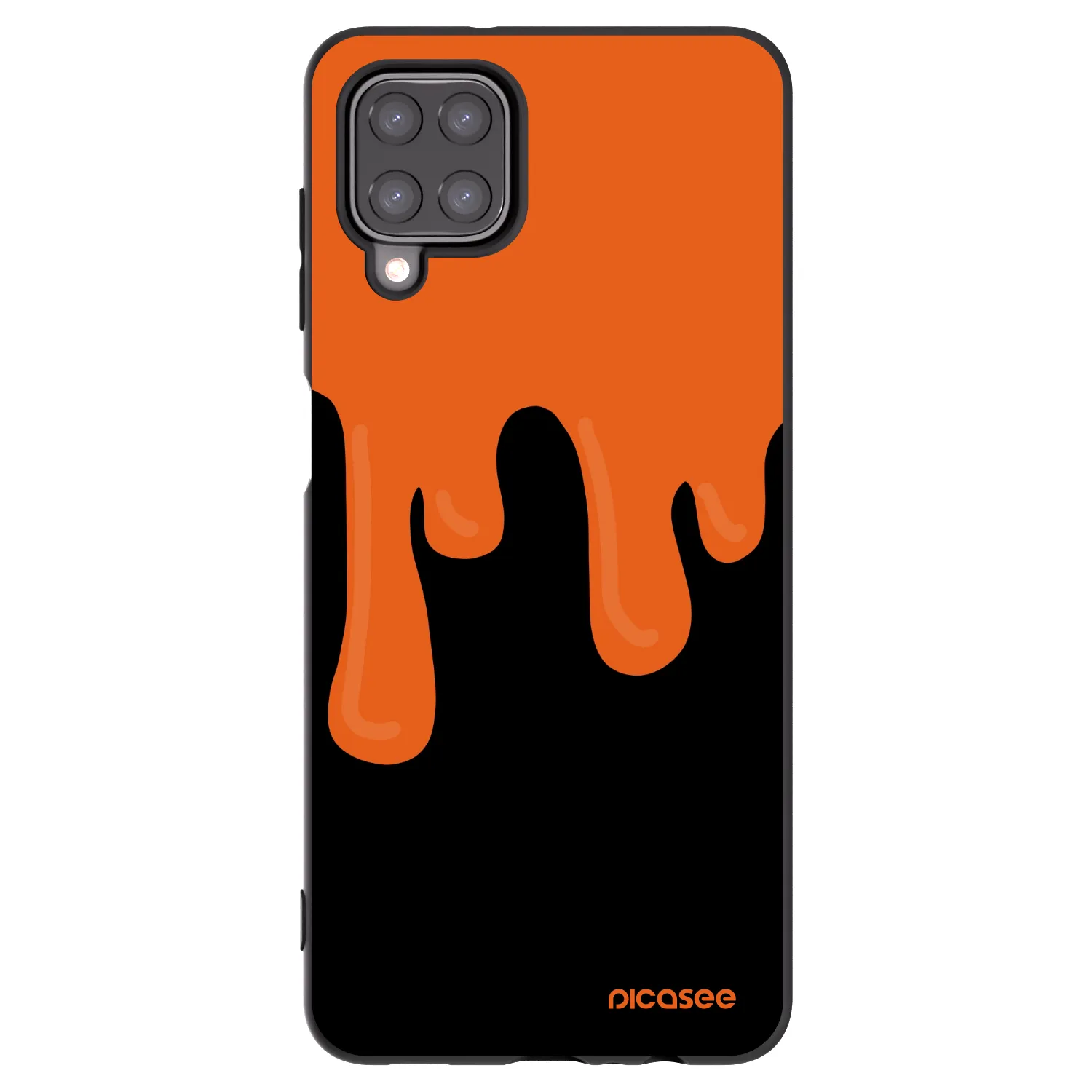 Picasee Samsung Galaxy M12 M127F Hülle - Schwarzes Silikon - Orange spooky