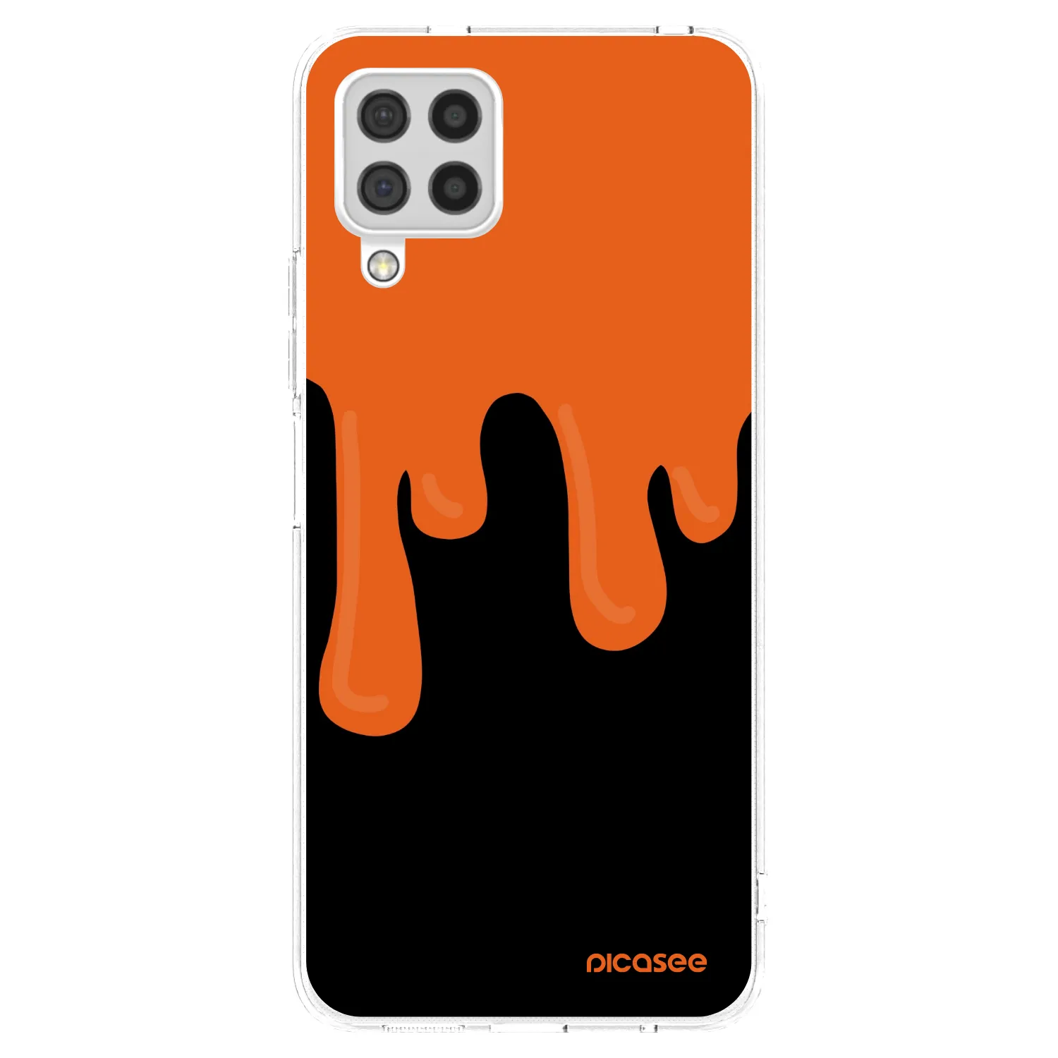Picasee Samsung Galaxy A22 A225F 4G Hülle - Transparentes Silikon - Orange spooky
