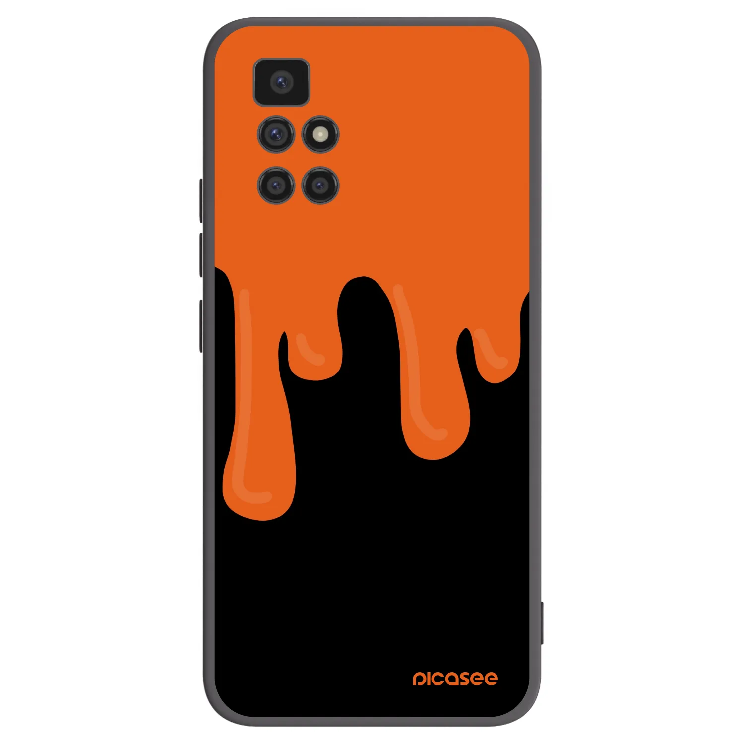 Picasee Xiaomi Redmi 10 Hülle - Schwarzes Silikon - Orange spooky