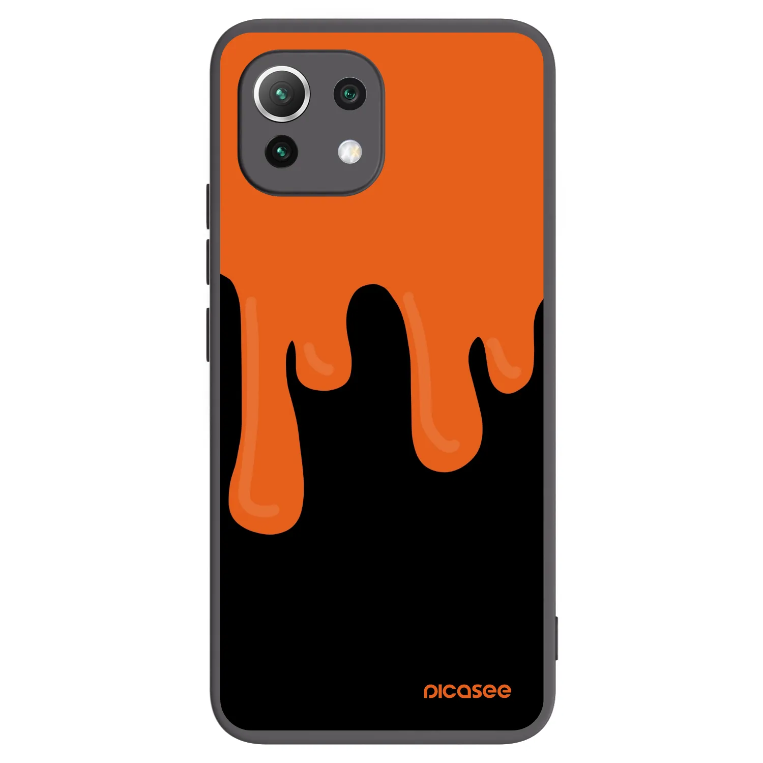 Picasee Xiaomi 11 Lite 5G NE Hülle - Schwarzes Silikon - Orange spooky