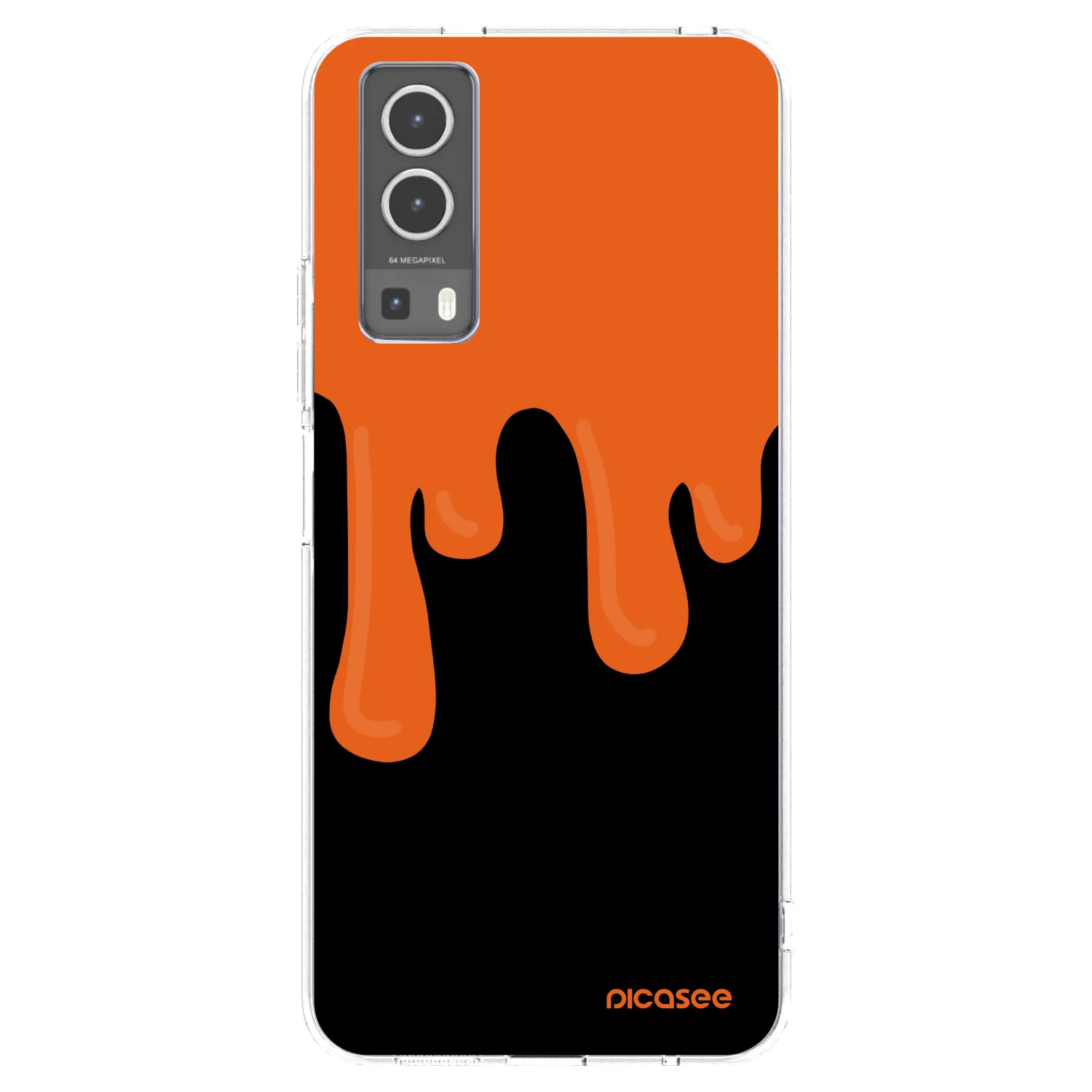 Picasee Vivo Y72 5G Hülle - Transparentes Silikon - Orange spooky