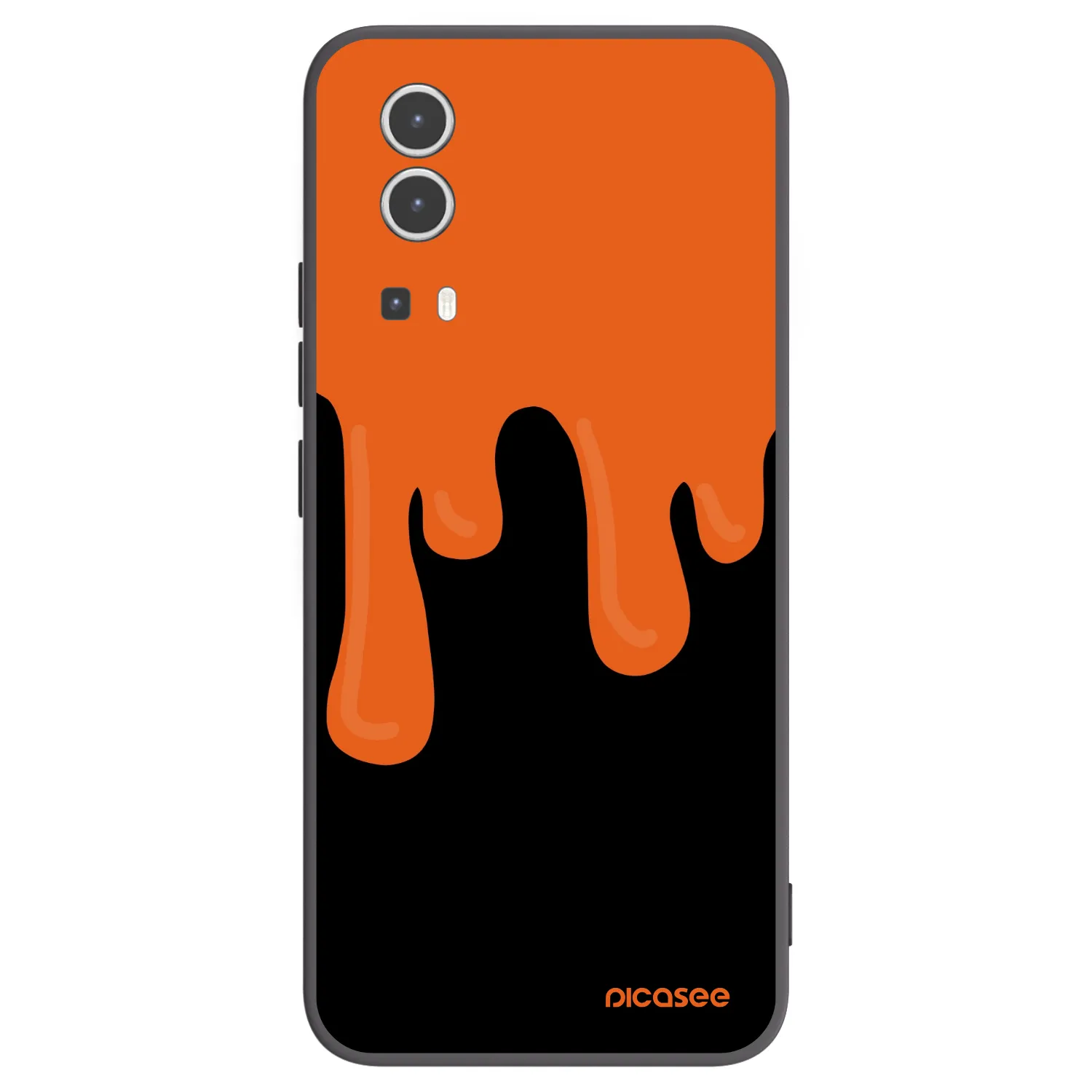 Picasee Vivo Y72 5G Hülle - Schwarzes Silikon - Orange spooky