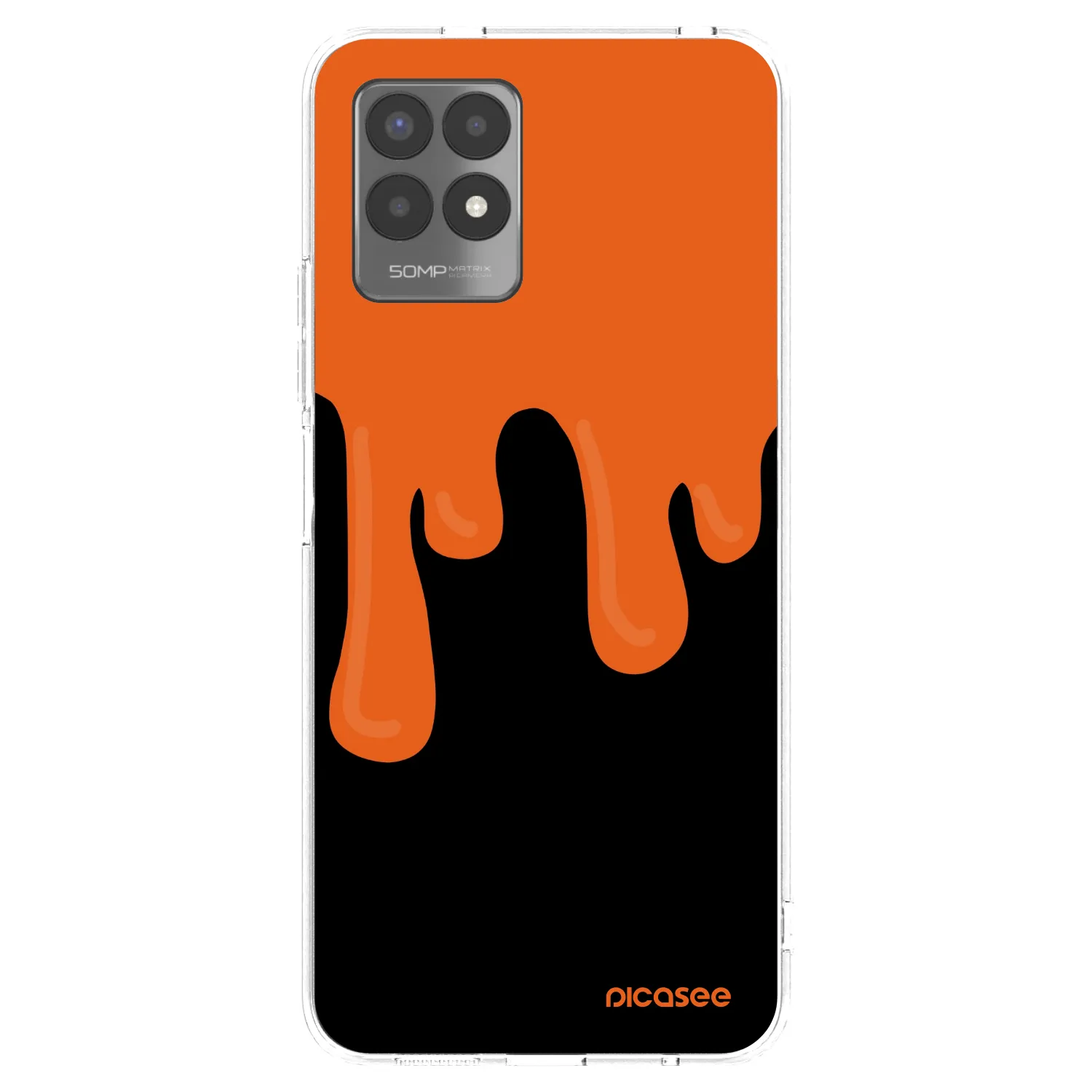 Picasee Realme 8i Hülle - Transparentes Silikon - Orange spooky