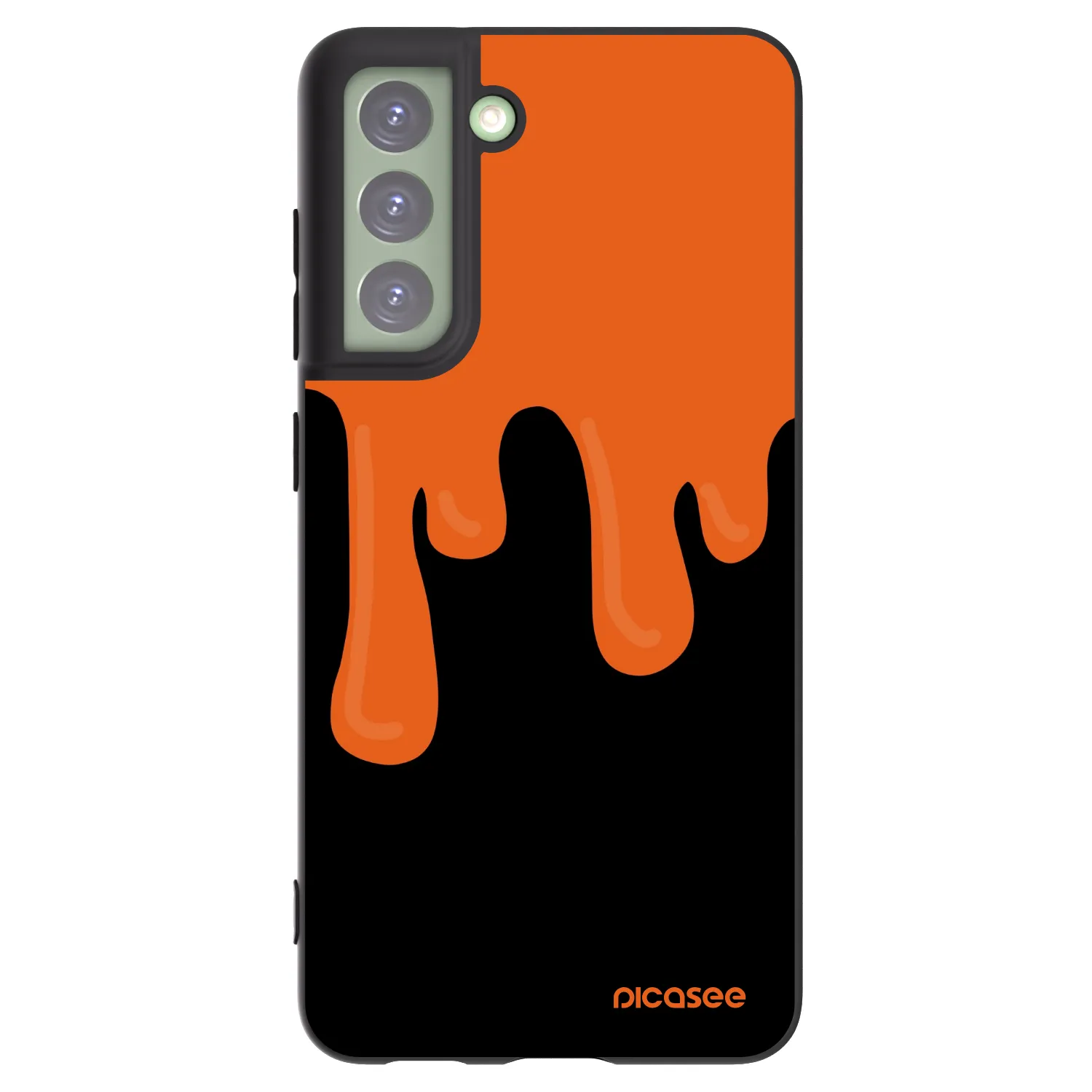 Picasee Samsung Galaxy S21 FE 5G Hülle - Schwarzes Silikon - Orange spooky