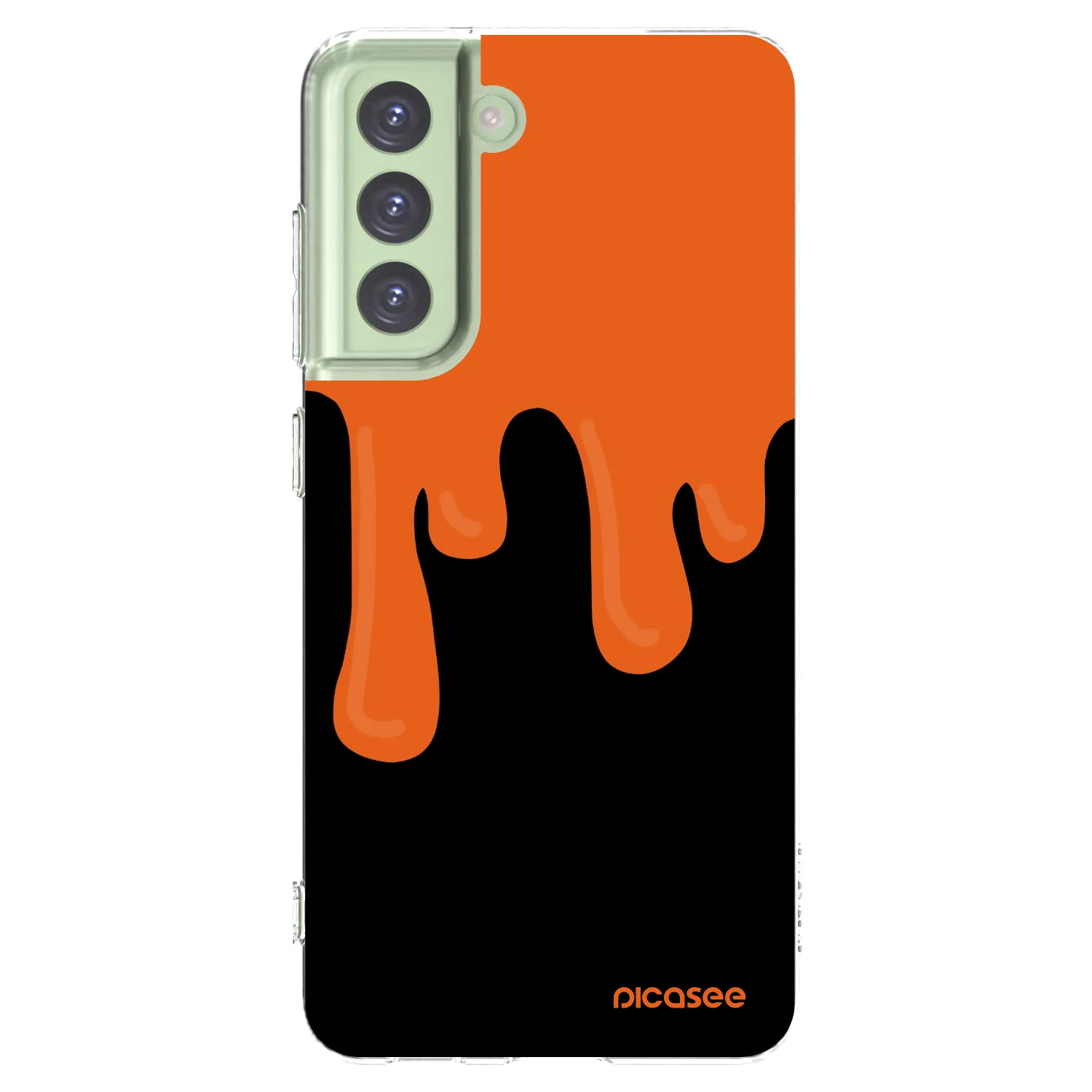 Picasee Samsung Galaxy S21 FE 5G Hülle - Transparentes Silikon - Orange spooky