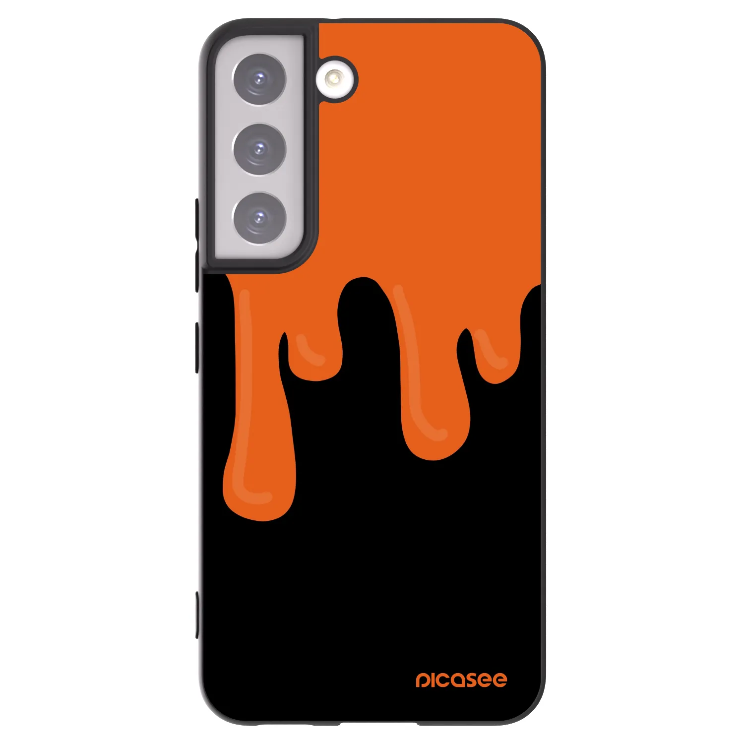 Picasee Samsung Galaxy S22 5G Hülle - Schwarzes Silikon - Orange spooky