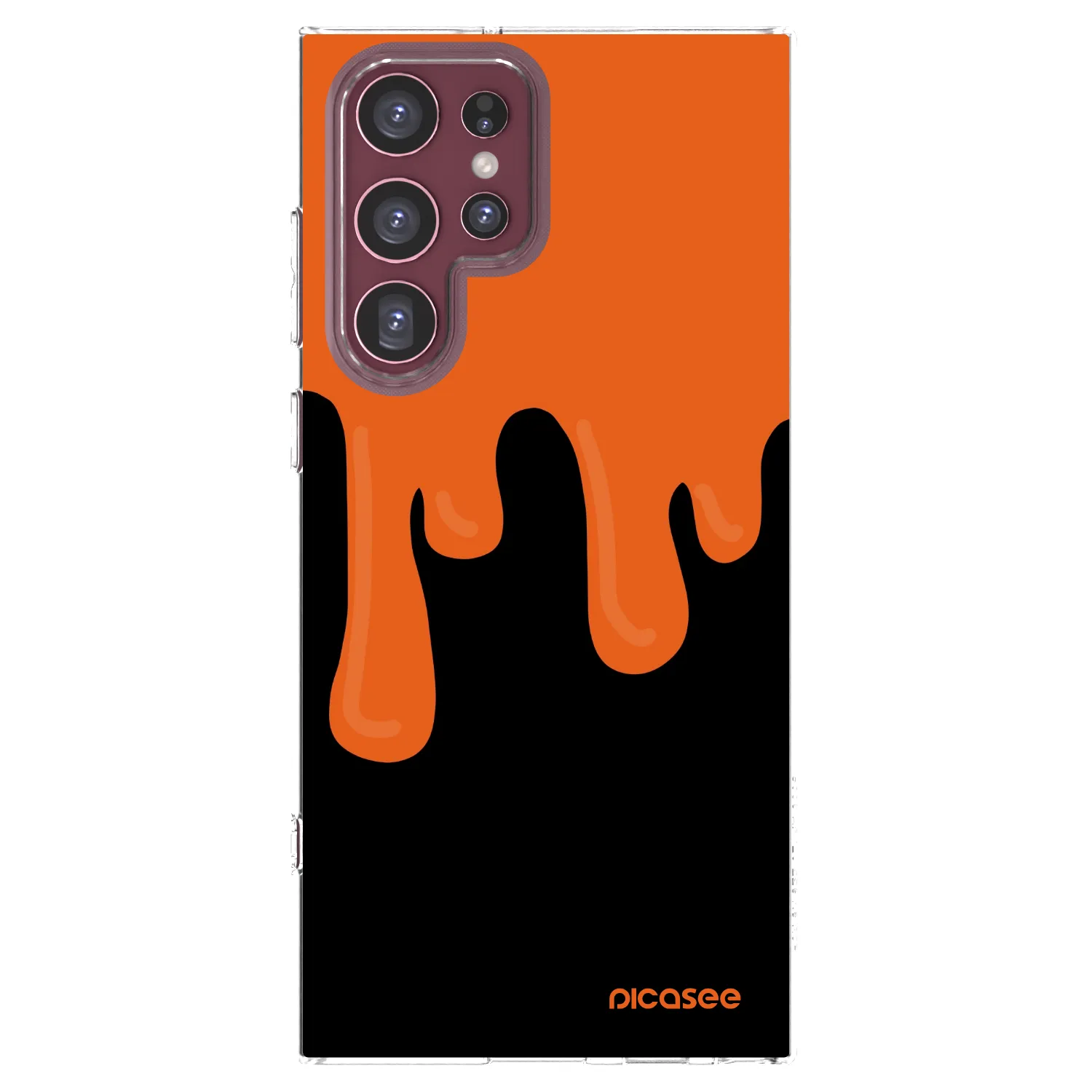 Picasee Samsung Galaxy S22 Ultra 5G Hülle - Transparentes Silikon - Orange spooky