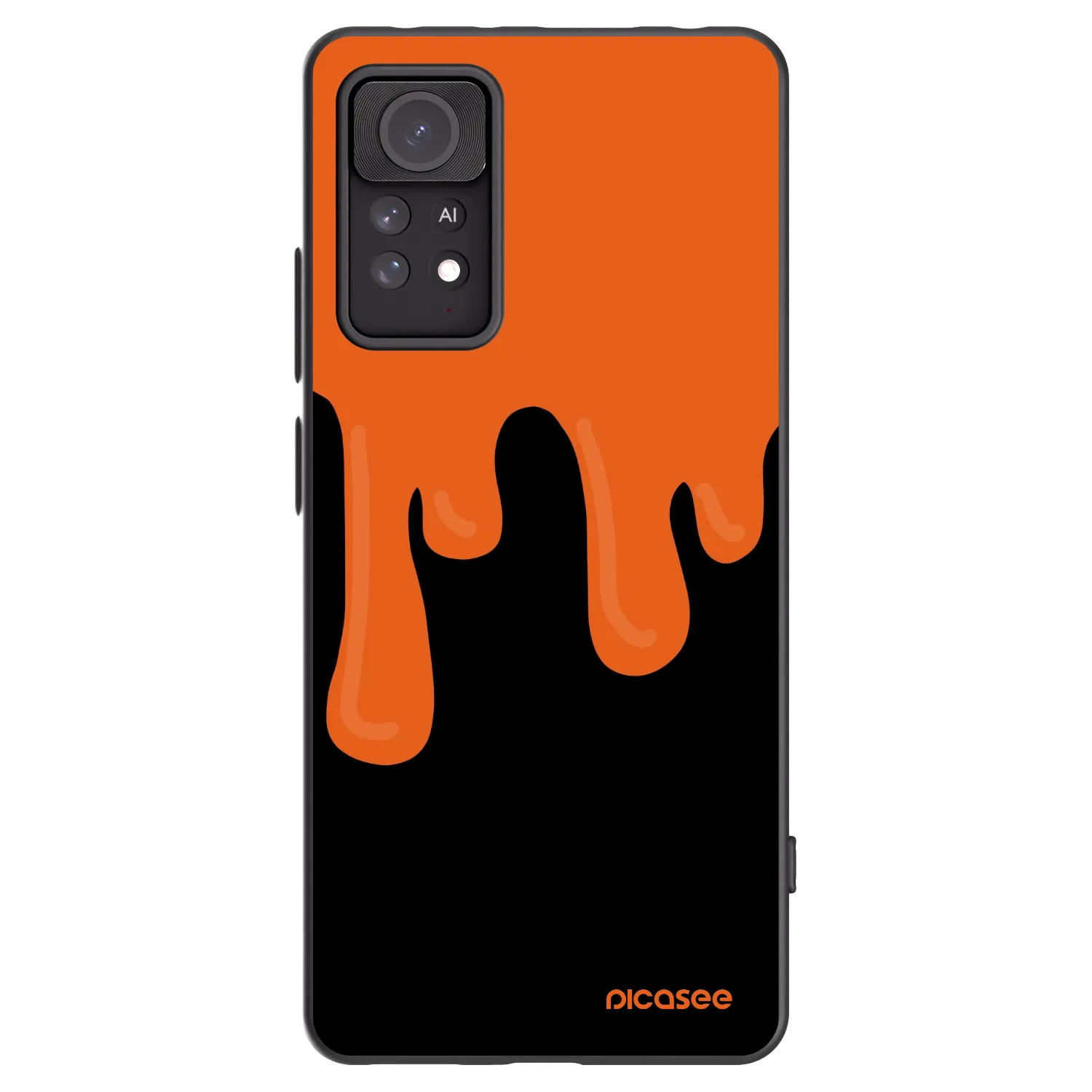 Picasee Xiaomi Redmi Note 11 Pro Hülle - Schwarzes Silikon - Orange spooky
