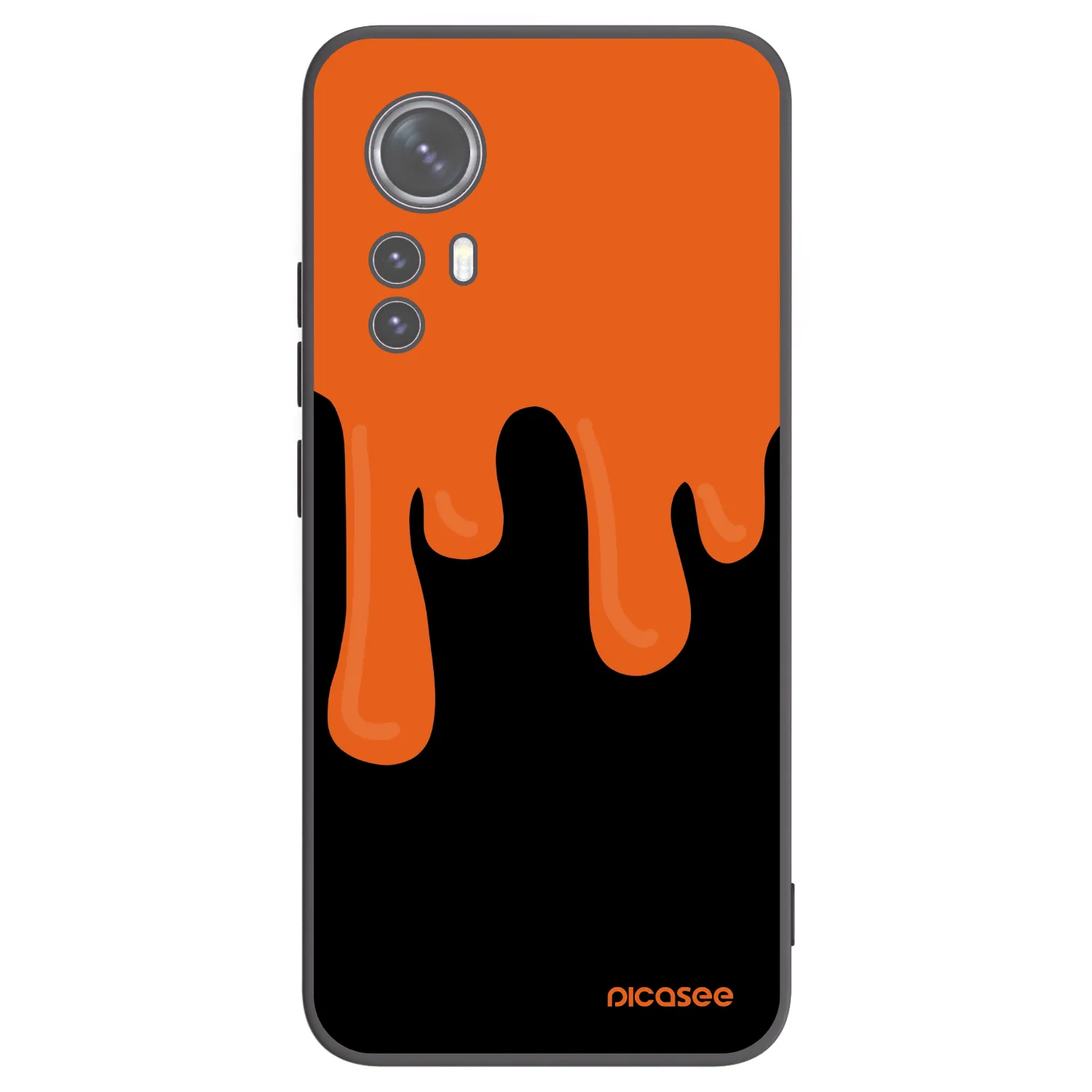 Picasee Xiaomi 12 Hülle - Schwarzes Silikon - Orange spooky