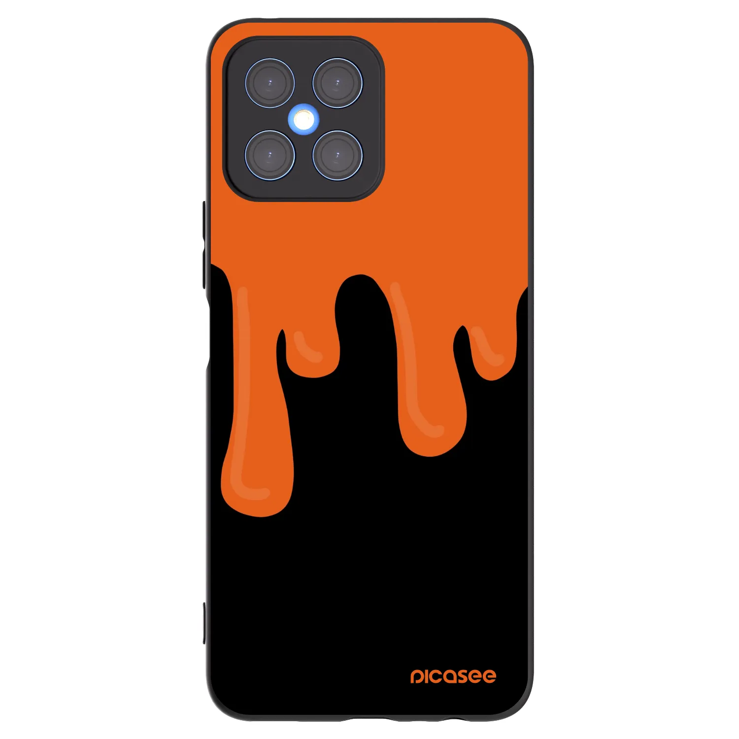 Picasee Honor X8 4G Hülle - Schwarzes Silikon - Orange spooky