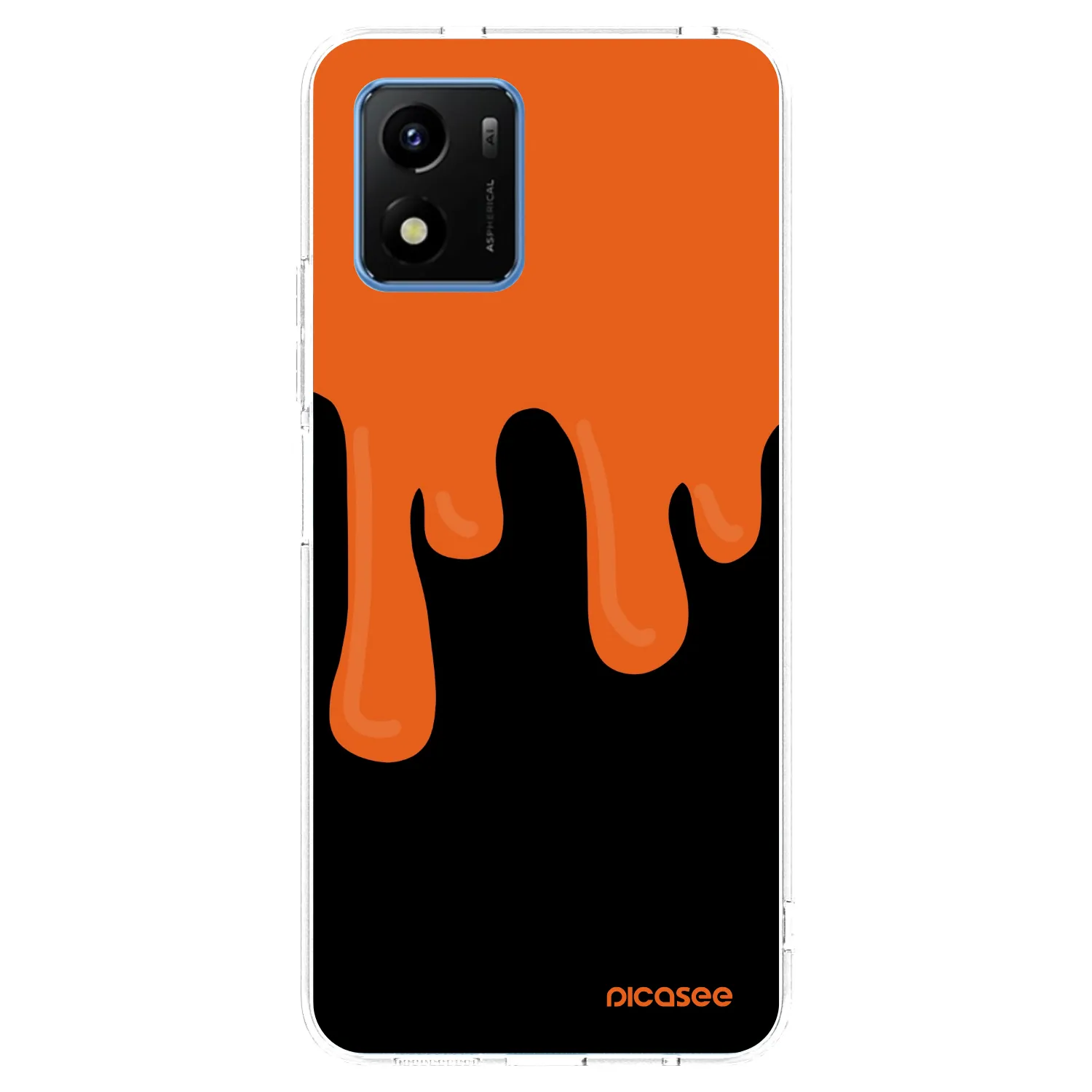 Picasee Vivo Y01 Hülle - Transparentes Silikon - Orange spooky