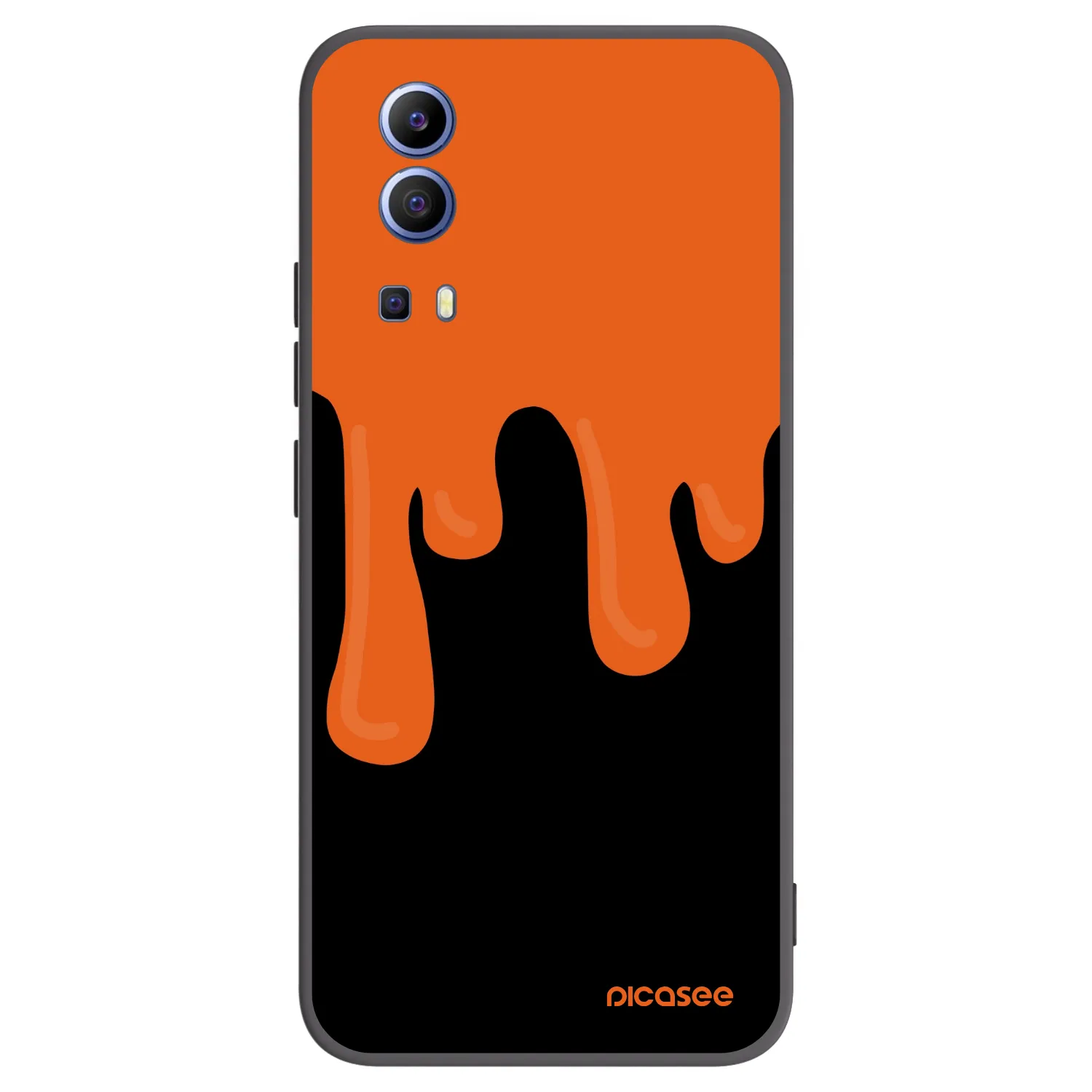 Picasee Vivo Y52 5G Hülle - Schwarzes Silikon - Orange spooky