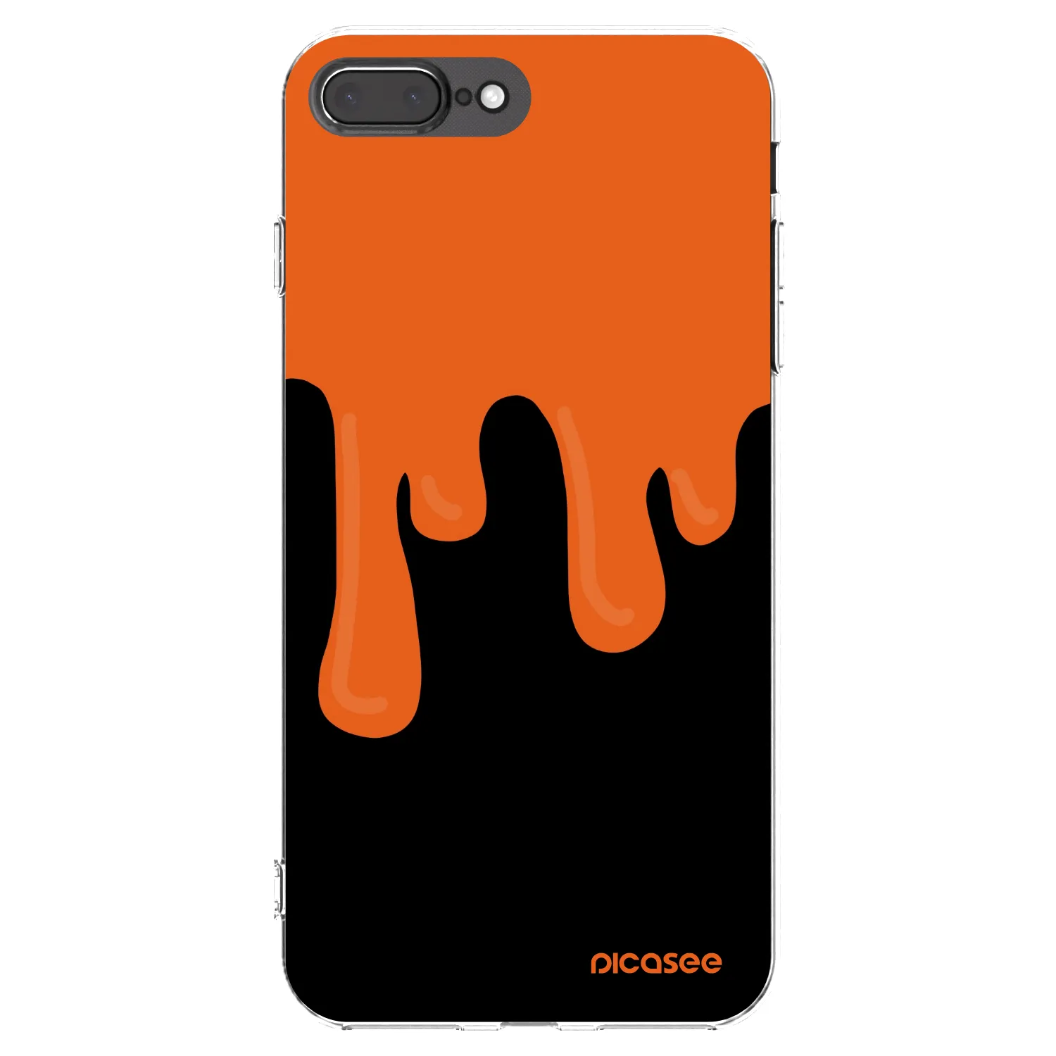 Picasee Apple iPhone 8 Plus Hülle - Transparentes Silikon - Orange spooky
