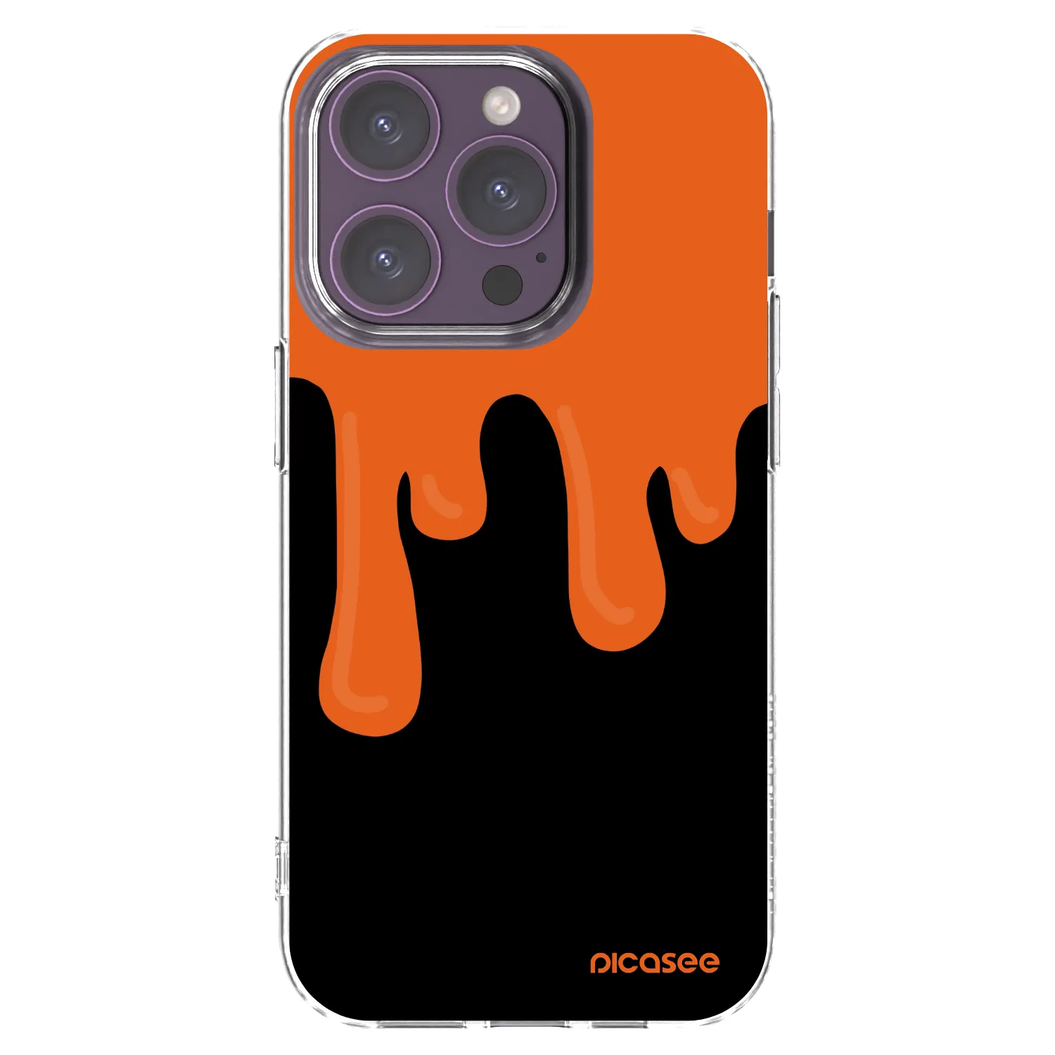 Picasee Apple iPhone 14 Pro Hülle - Transparentes Silikon - Orange spooky