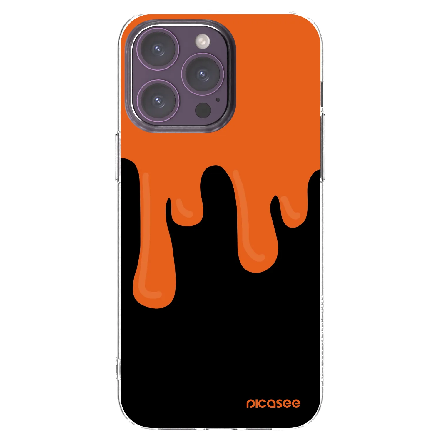 Picasee Apple iPhone 14 Pro Max Hülle - Transparentes Silikon - Orange spooky
