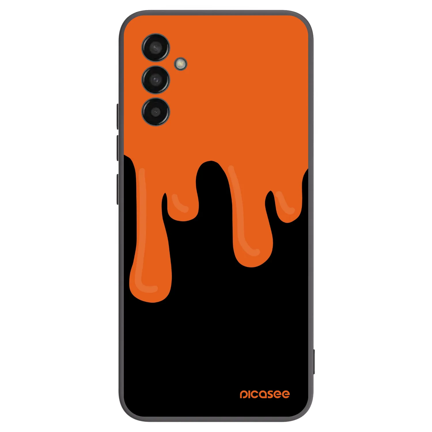 Picasee Samsung Galaxy M13 M135F Hülle - Schwarzes Silikon - Orange spooky