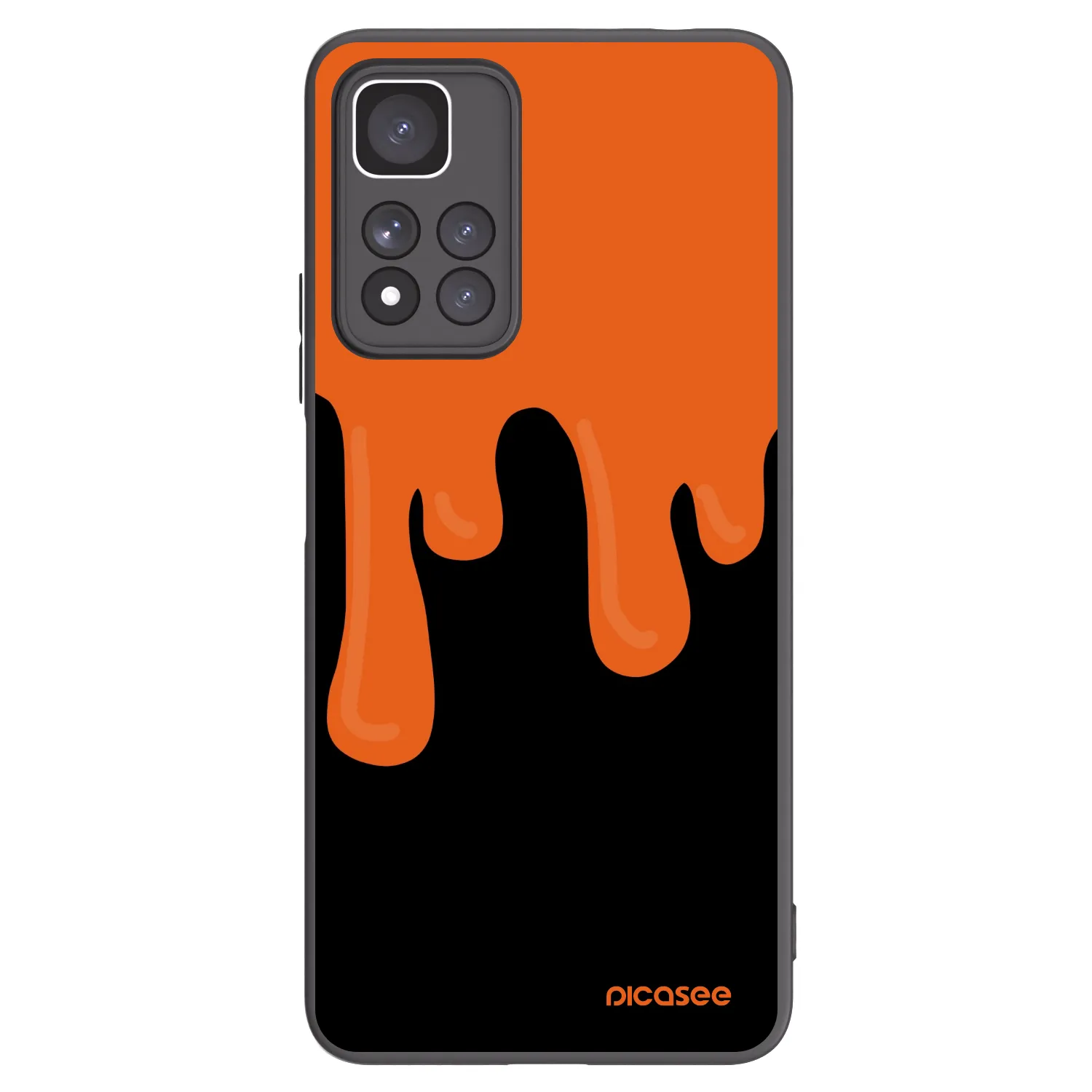 Picasee Xiaomi Redmi Note 11 Pro+ 5G Hülle - Schwarzes Silikon - Orange spooky