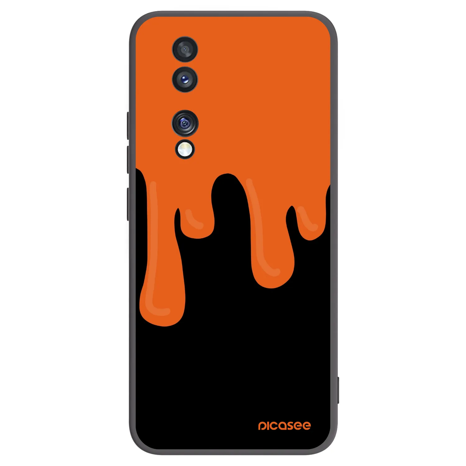 Picasee Honor 70 Hülle - Schwarzes Silikon - Orange spooky