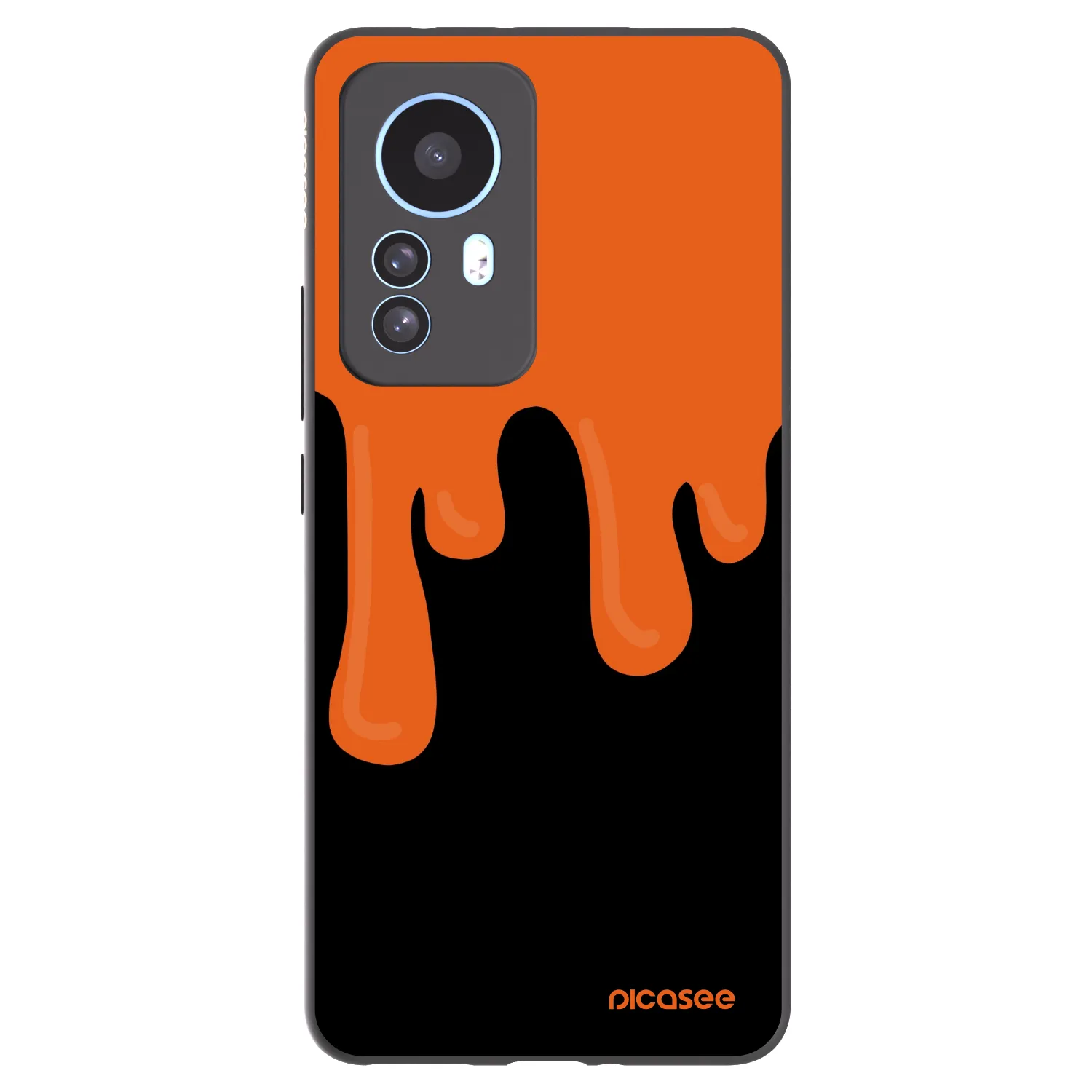 Picasee Xiaomi 12T Pro Hülle - Schwarzes Silikon - Orange spooky