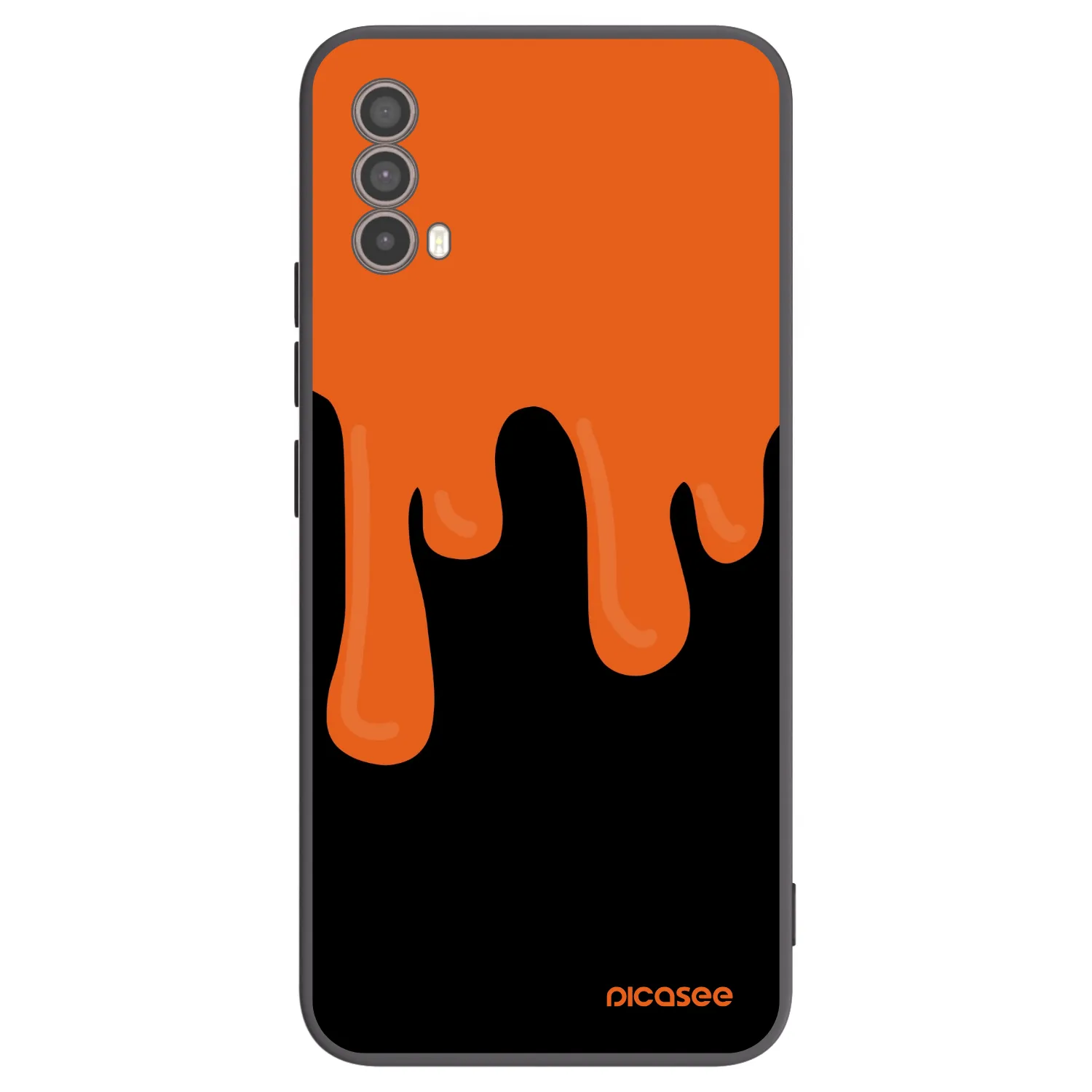 Picasee Motorola Moto E40 Hülle - Schwarzes Silikon - Orange spooky