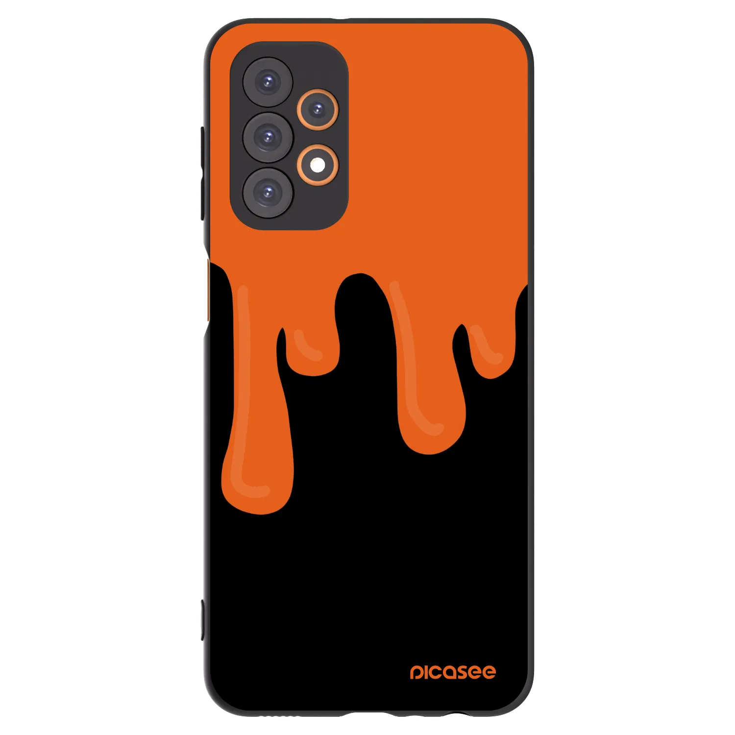 Picasee Samsung Galaxy A23 A236B 5G Hülle - Schwarzes Silikon - Orange spooky