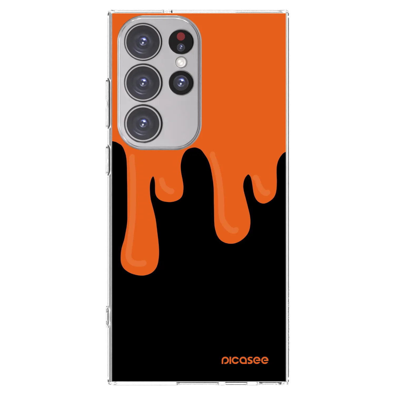 Picasee Samsung Galaxy S23 Ultra 5G Hülle - Transparentes Silikon - Orange spooky