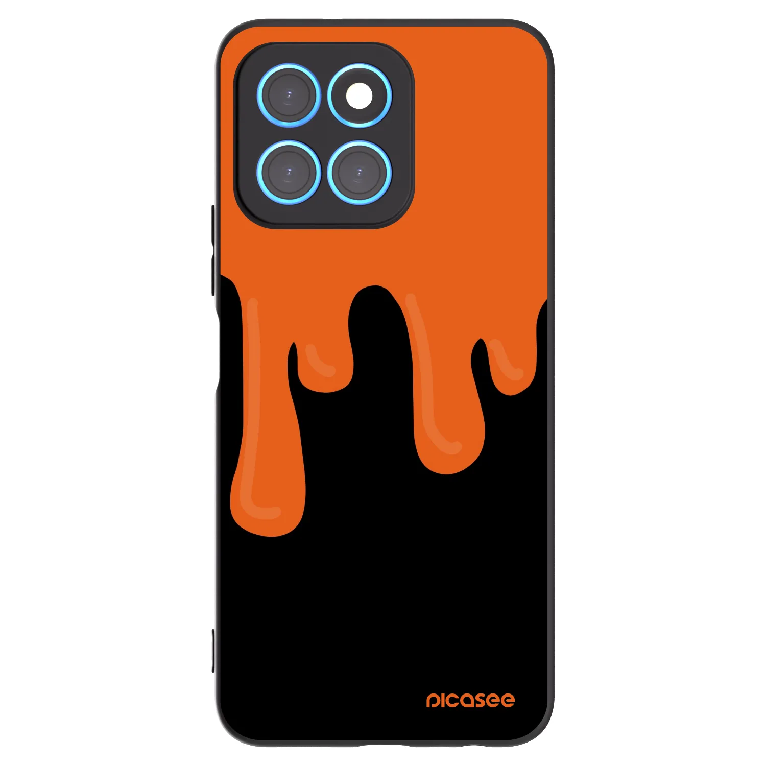 Picasee Honor X8 5G Hülle - Schwarzes Silikon - Orange spooky