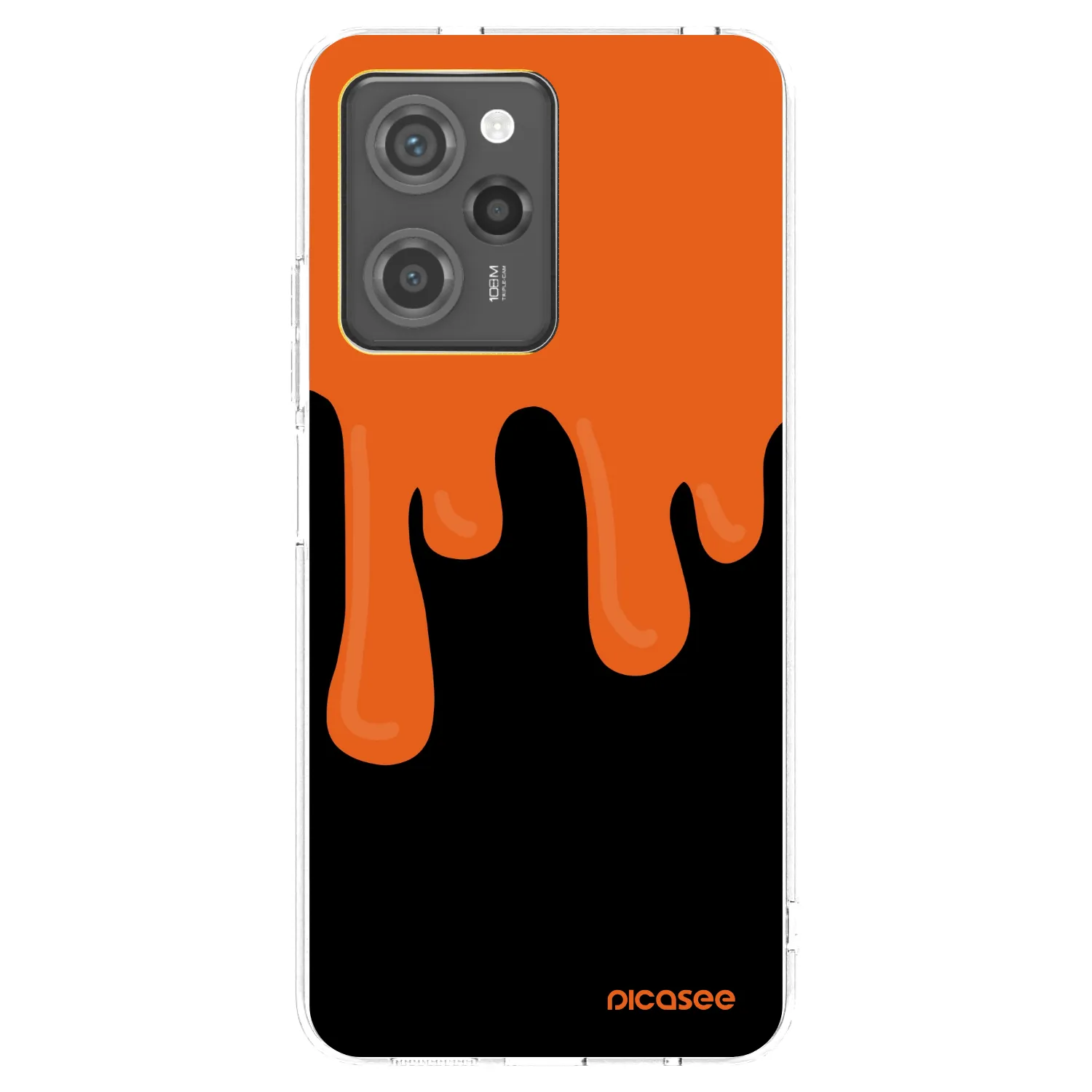 Picasee Xiaomi Poco X5 Pro Hülle - Schwarzes Silikon - Orange spooky