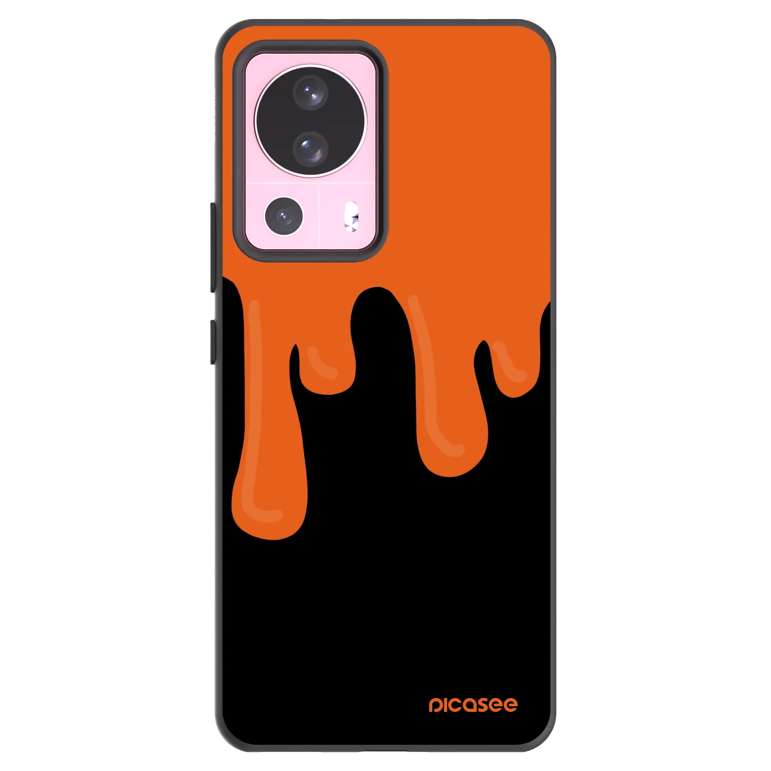 Picasee Xiaomi 13 Lite Hülle - Schwarzes Silikon - Orange spooky