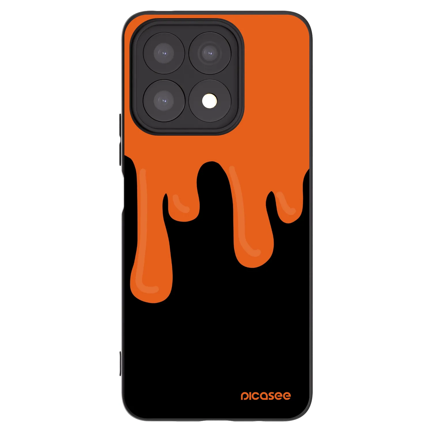 Picasee Honor X8a Hülle - Schwarzes Silikon - Orange spooky