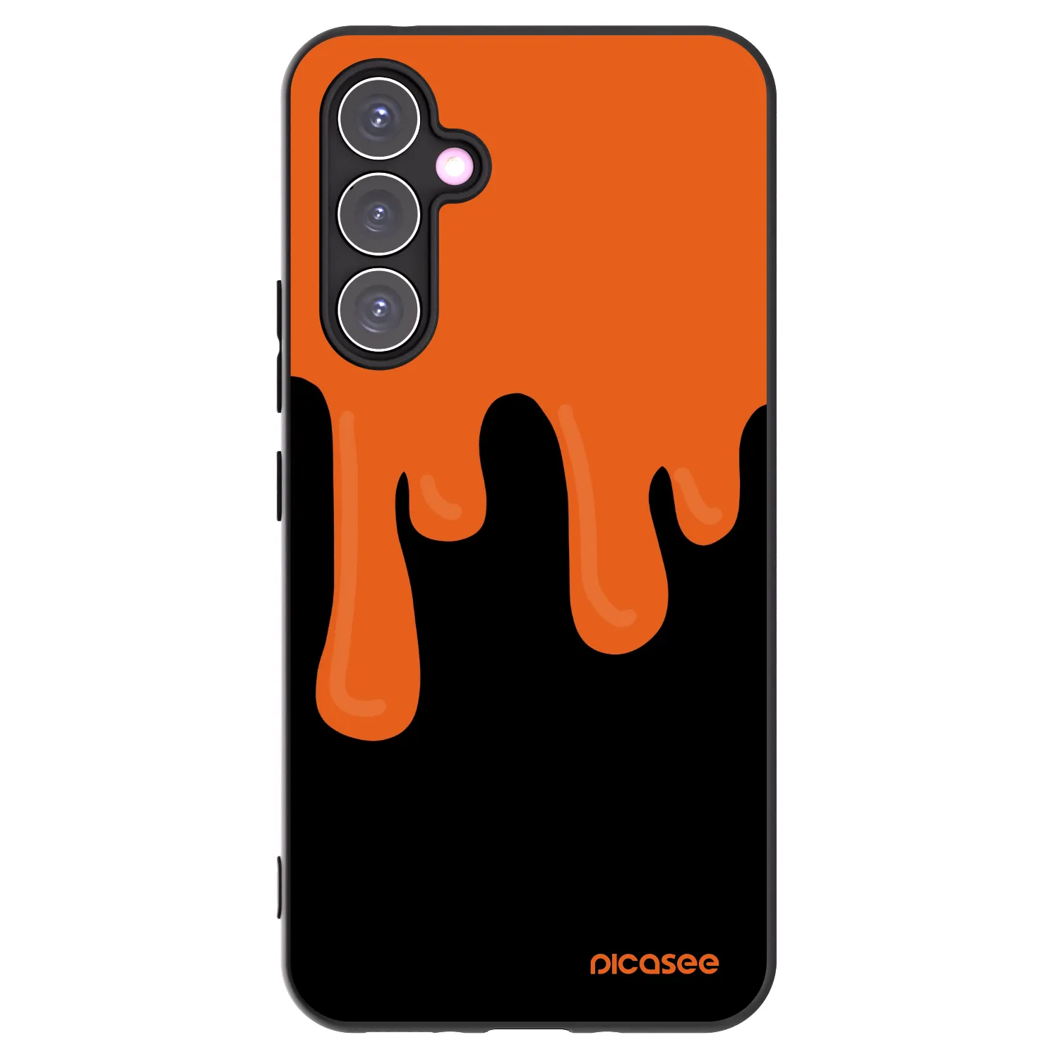 Picasee Samsung Galaxy A54 5G A546B Hülle - Schwarzes Silikon - Orange spooky